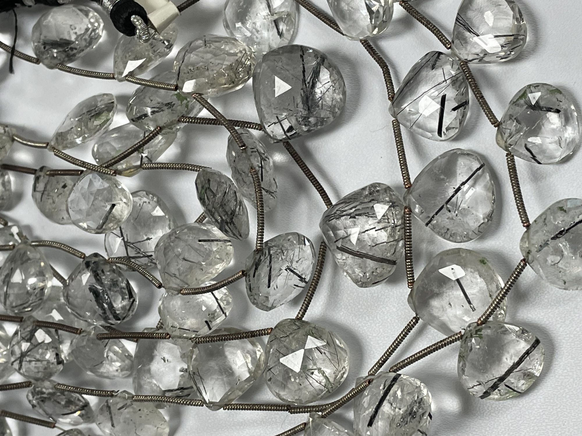 Black Rutilated Quartz Heart Faceted