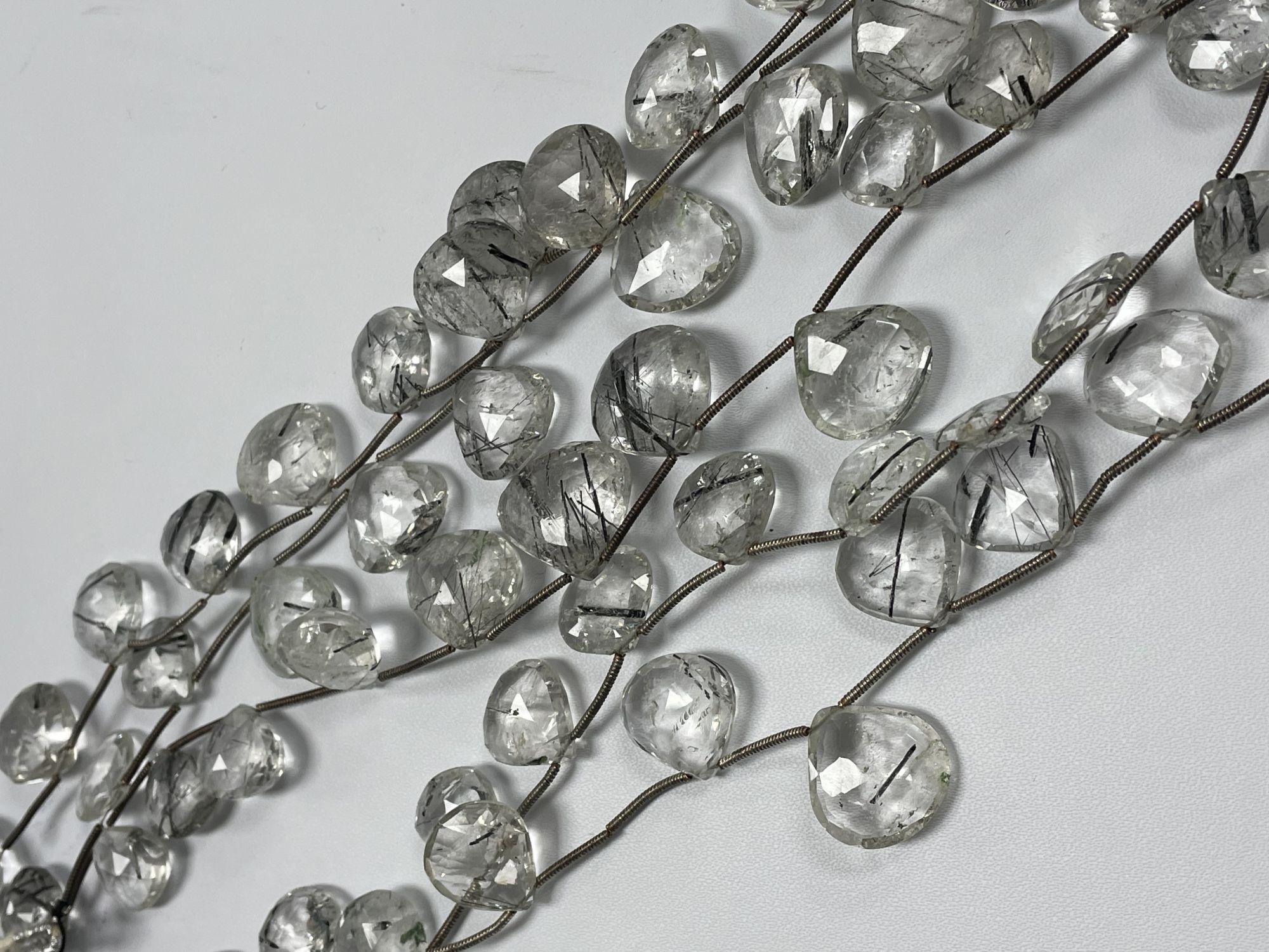 Black Rutilated Quartz Heart Faceted