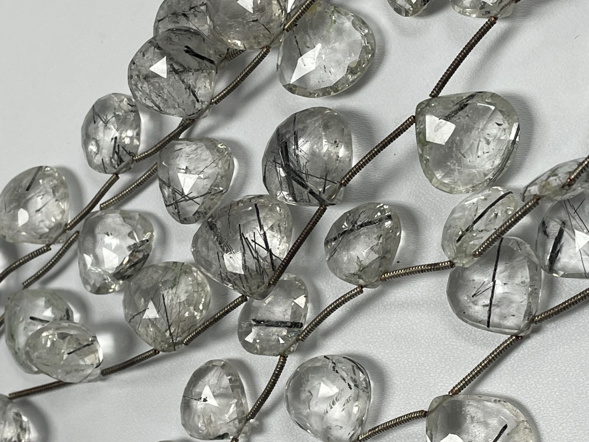 Black Rutilated Quartz Heart Faceted