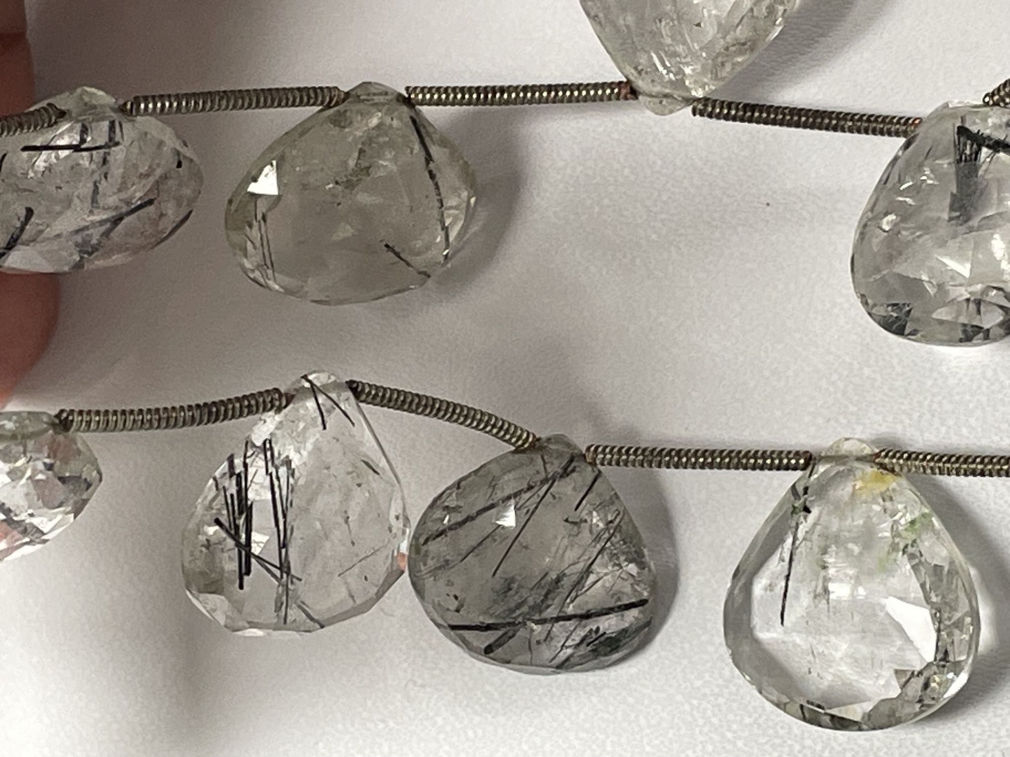 Black Rutilated Quartz Heart Faceted