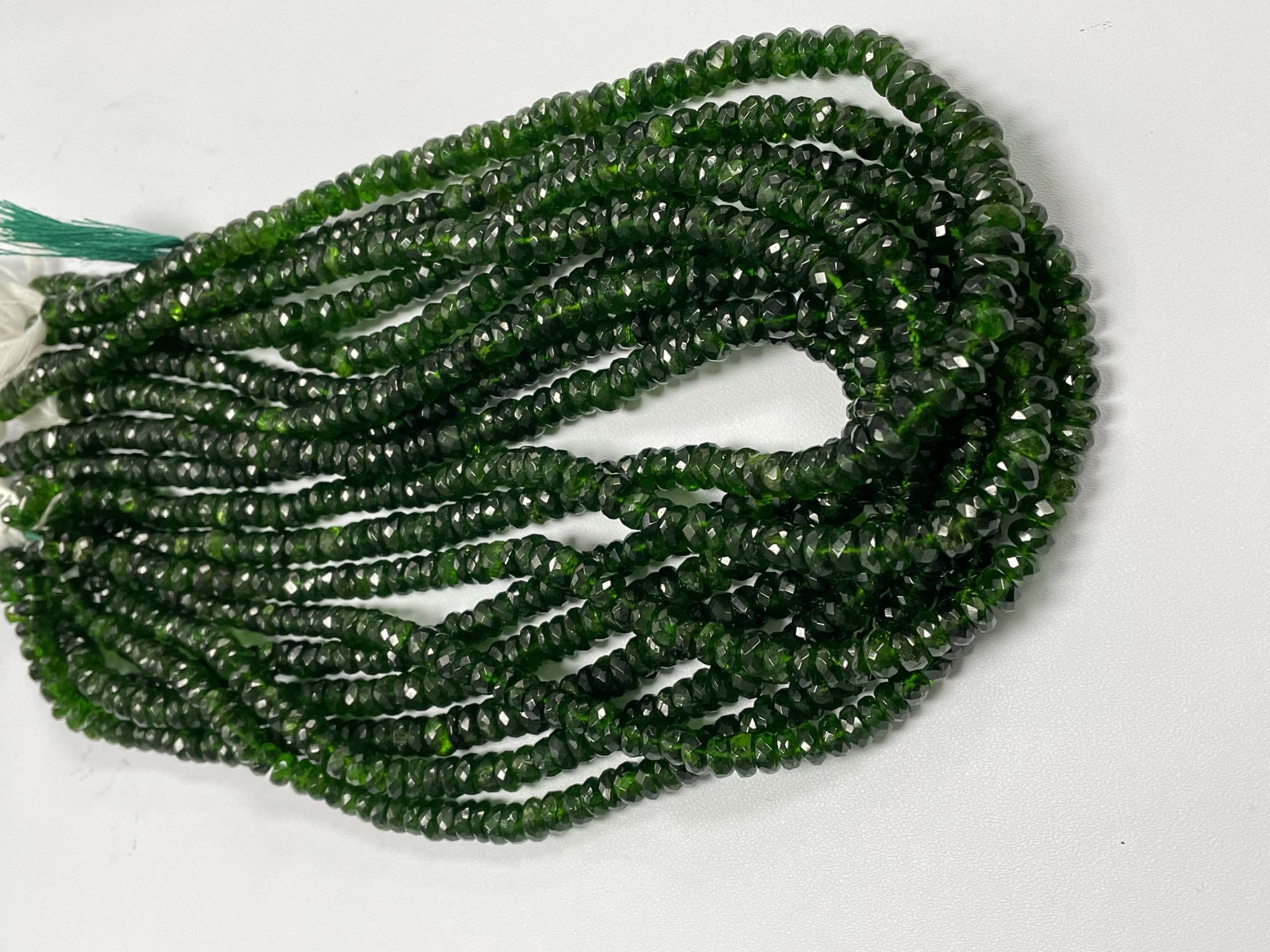 Chrome Diopside Rondelle Faceted