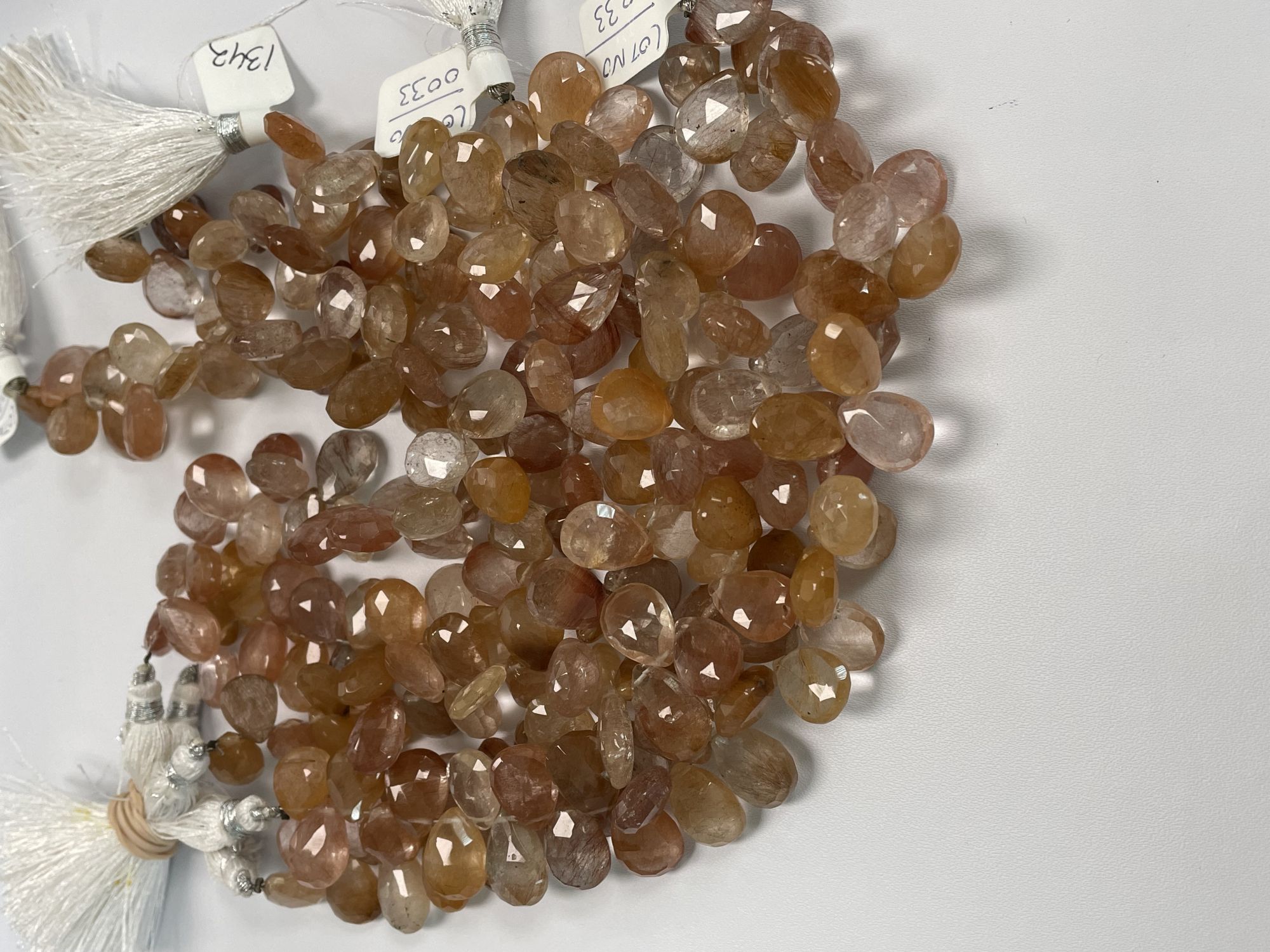 Copper Rutilated Quartz Pear Faceted