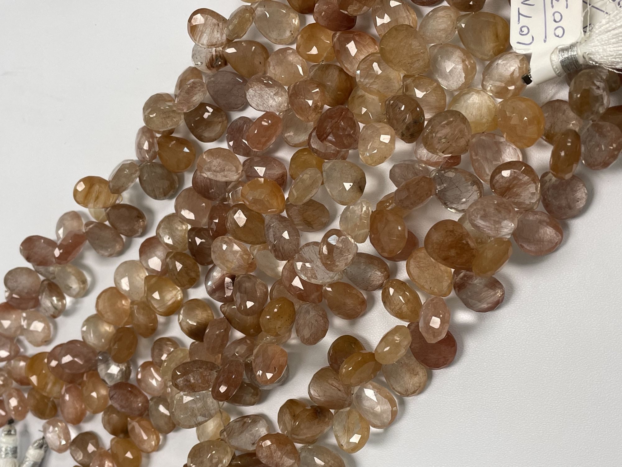 Copper Rutilated Quartz Pear Faceted