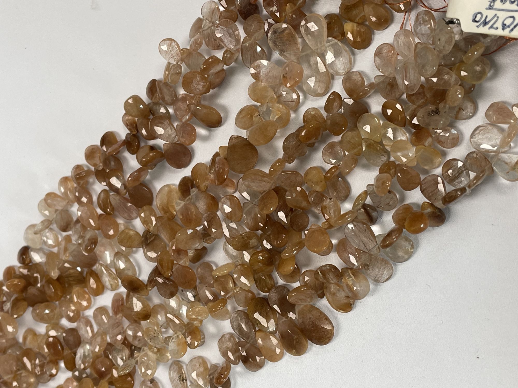 Copper Rutilated Quartz Pear Faceted