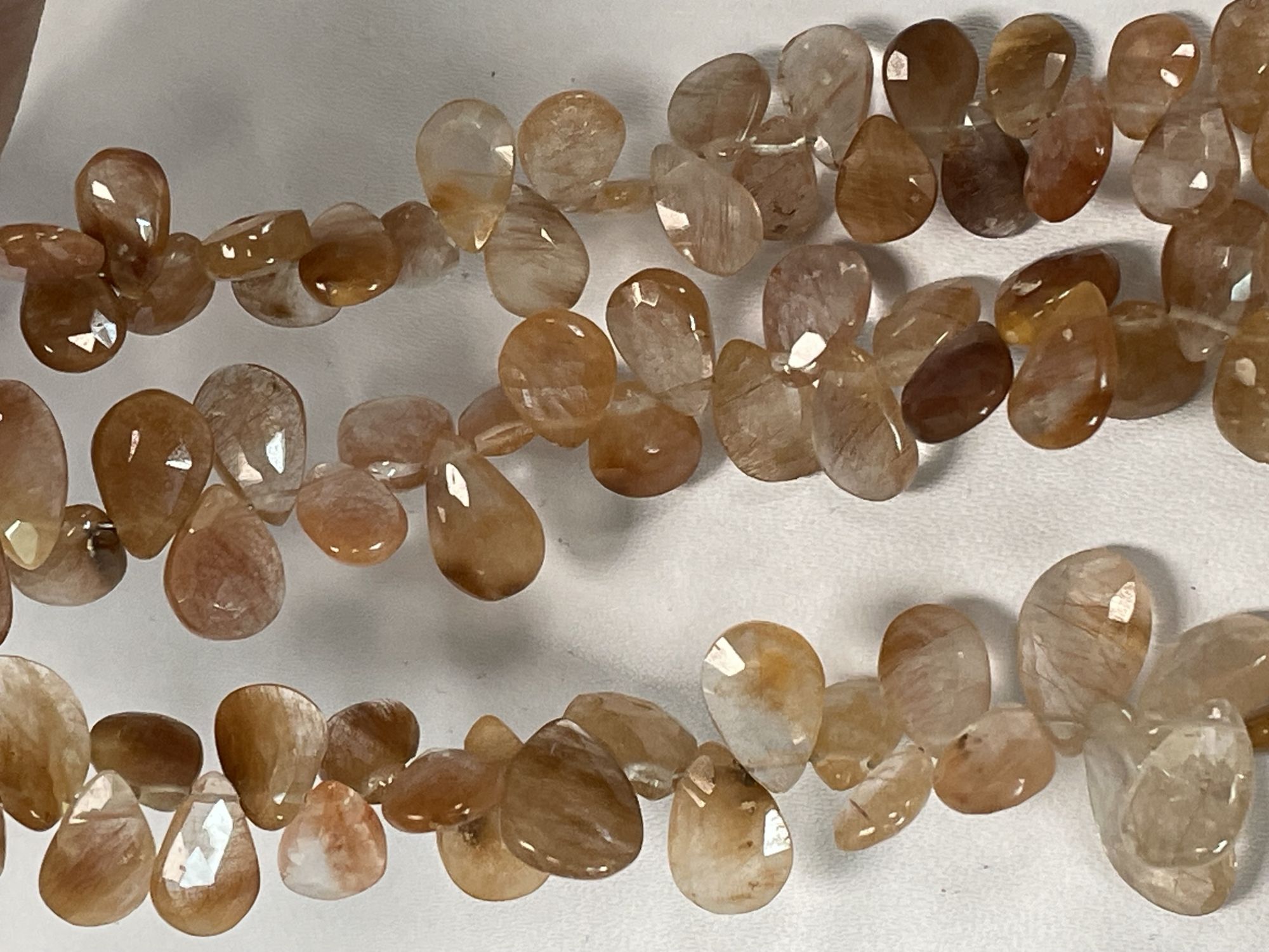 Copper Rutilated Quartz Pear Faceted