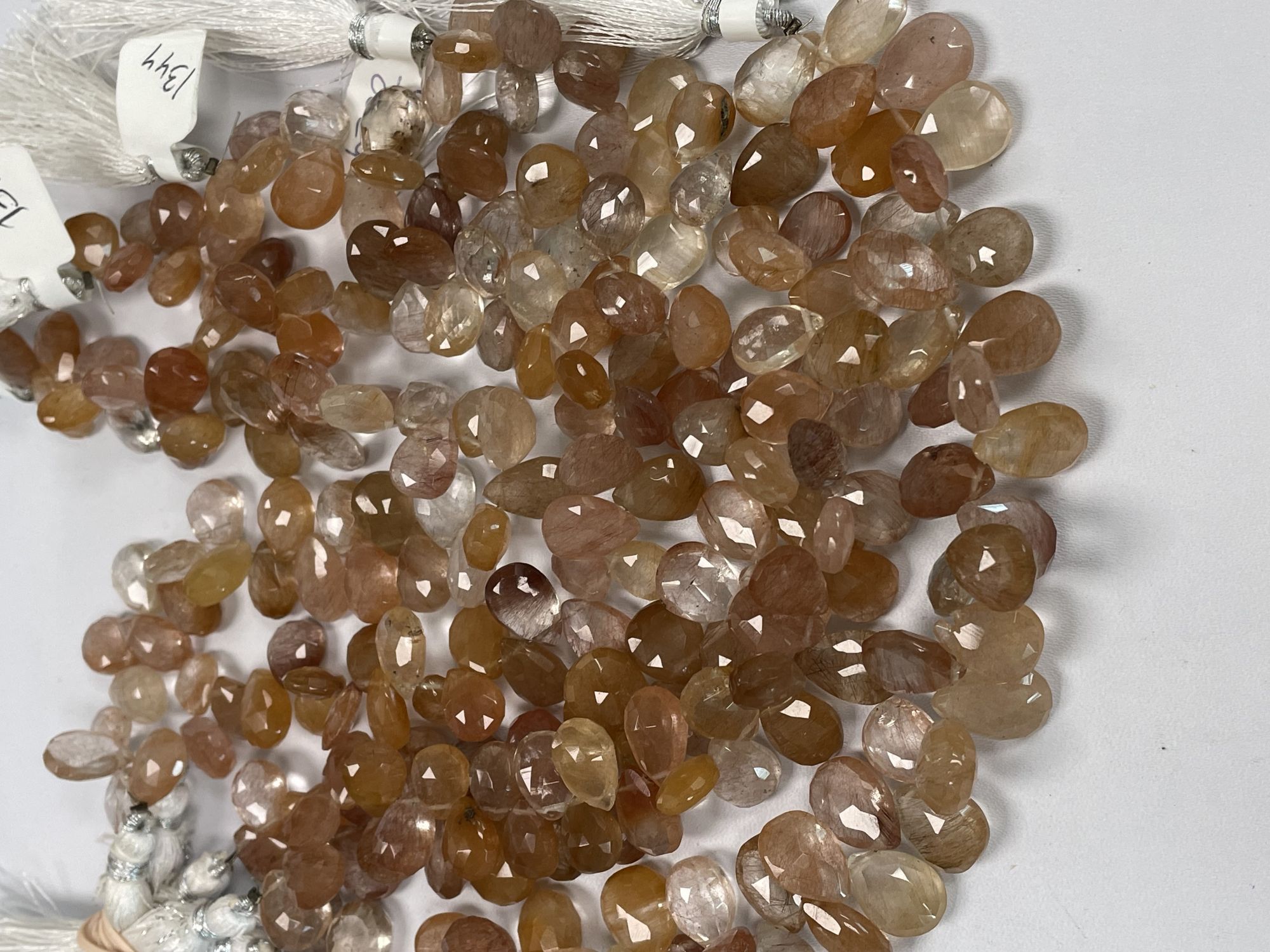 Copper Rutilated Quartz Pear Faceted