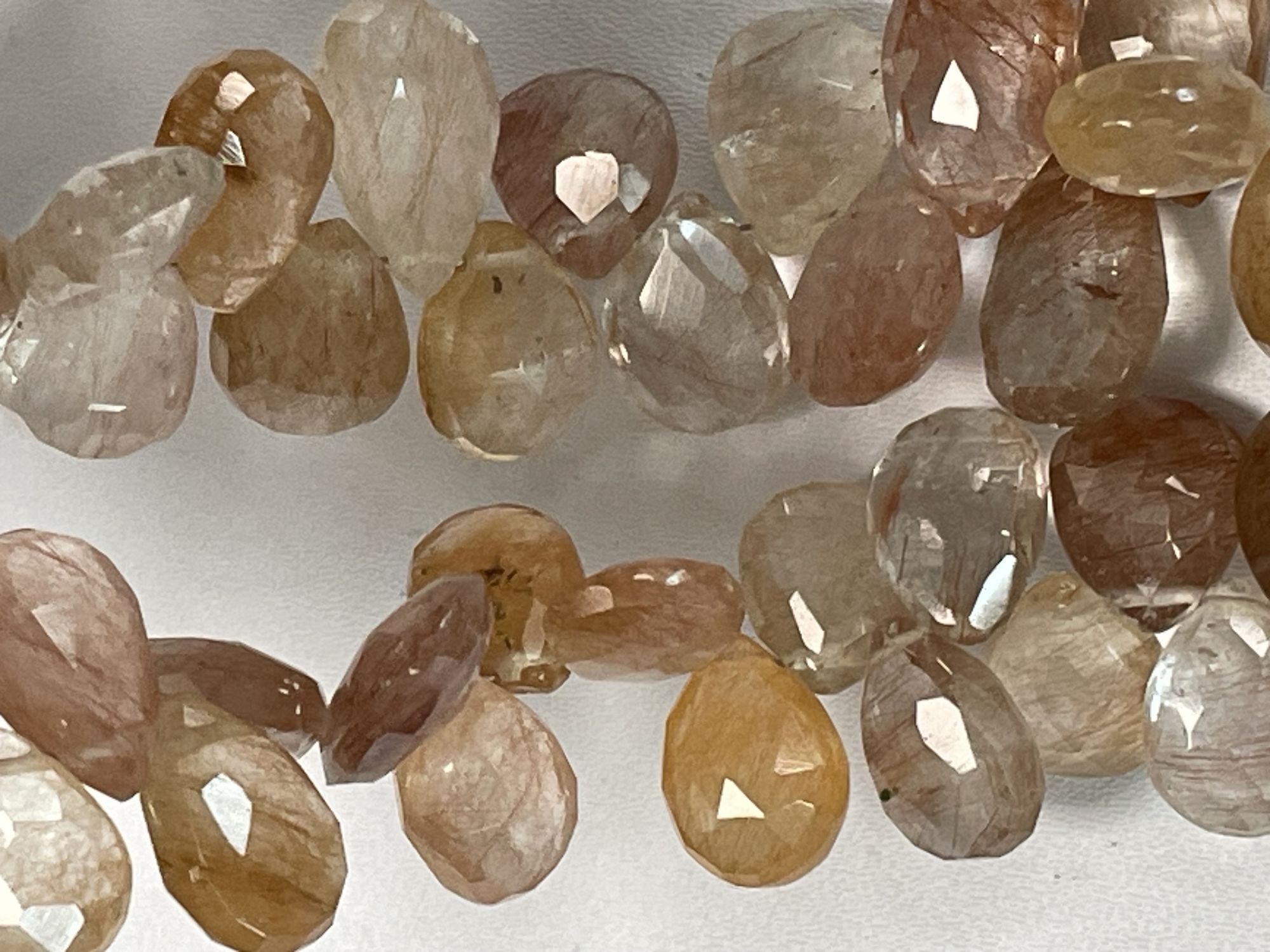 Copper Rutilated Quartz Pear Faceted