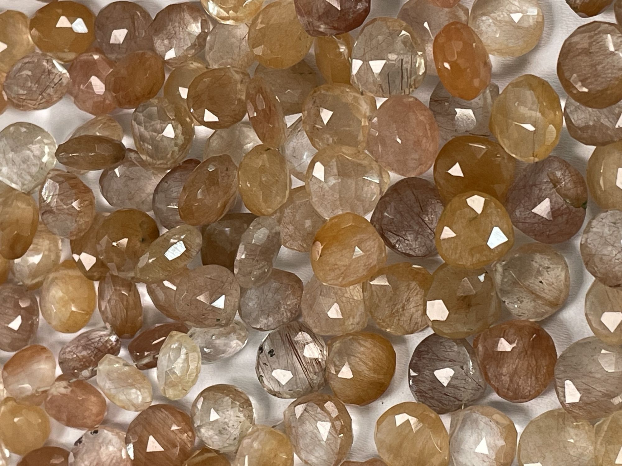 Copper Rutilated Quartz Heart Faceted