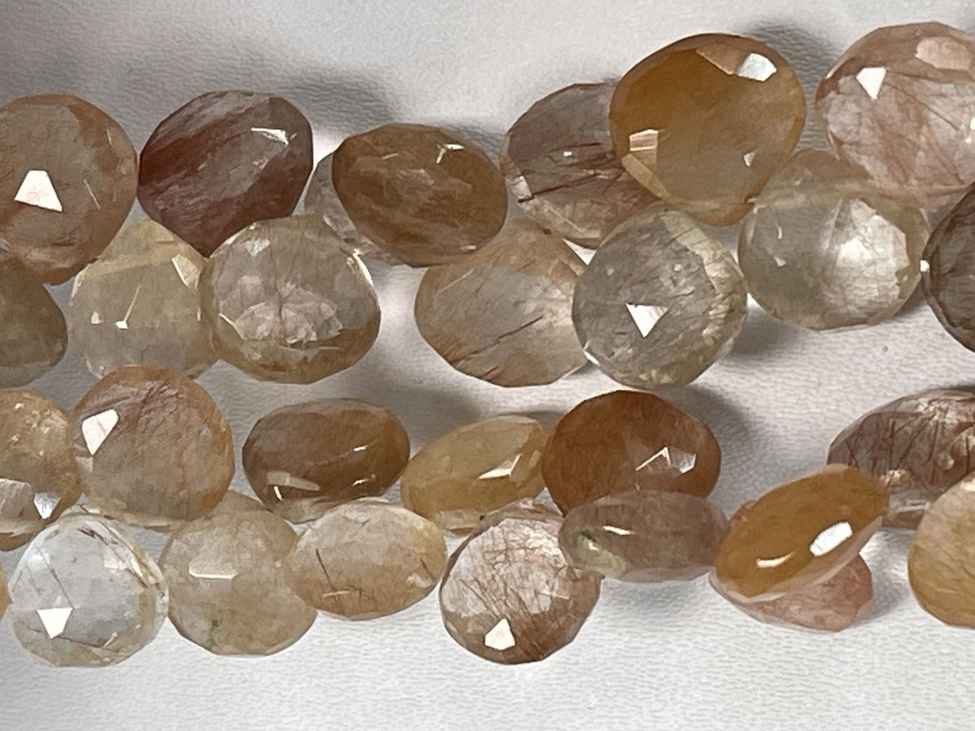 Copper Rutilated Quartz Heart Faceted