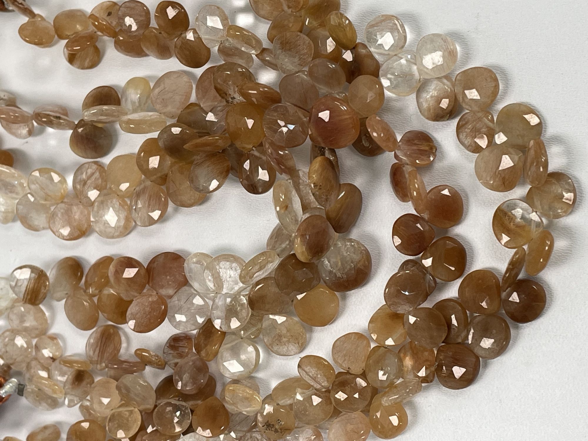 Copper Rutilated Quartz Heart Faceted