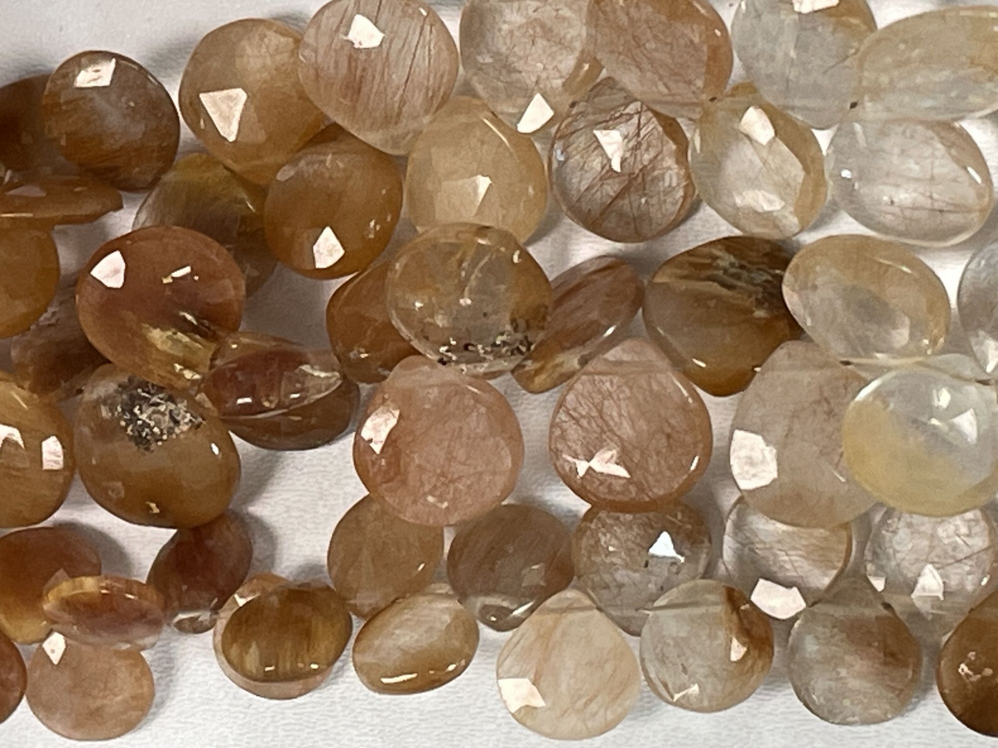Copper Rutilated Quartz Heart Faceted