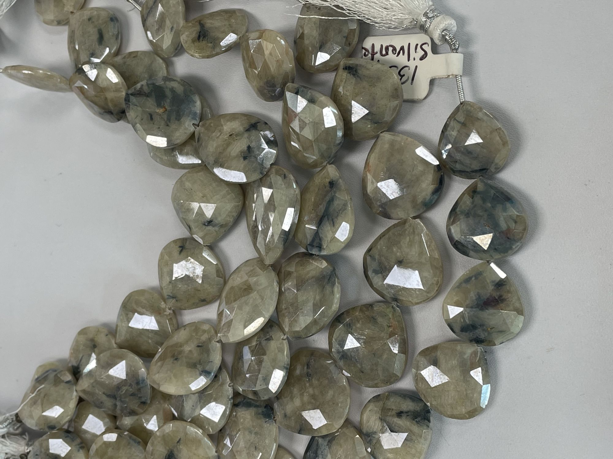 Silverite Heart Straight Drill Faceted