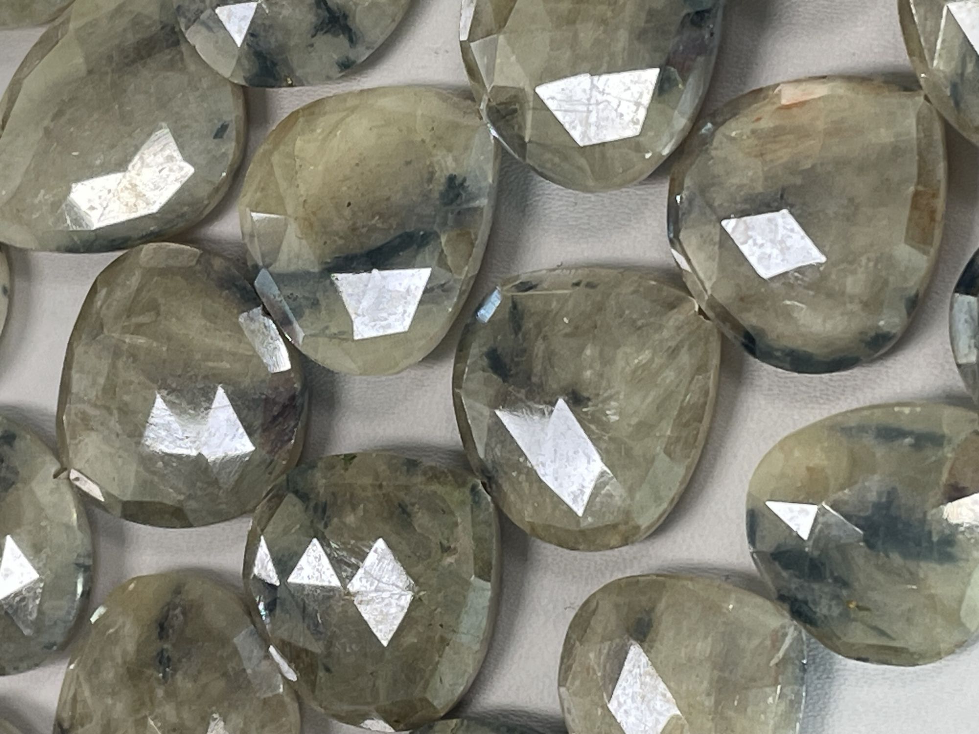 Silverite Heart Straight Drill Faceted