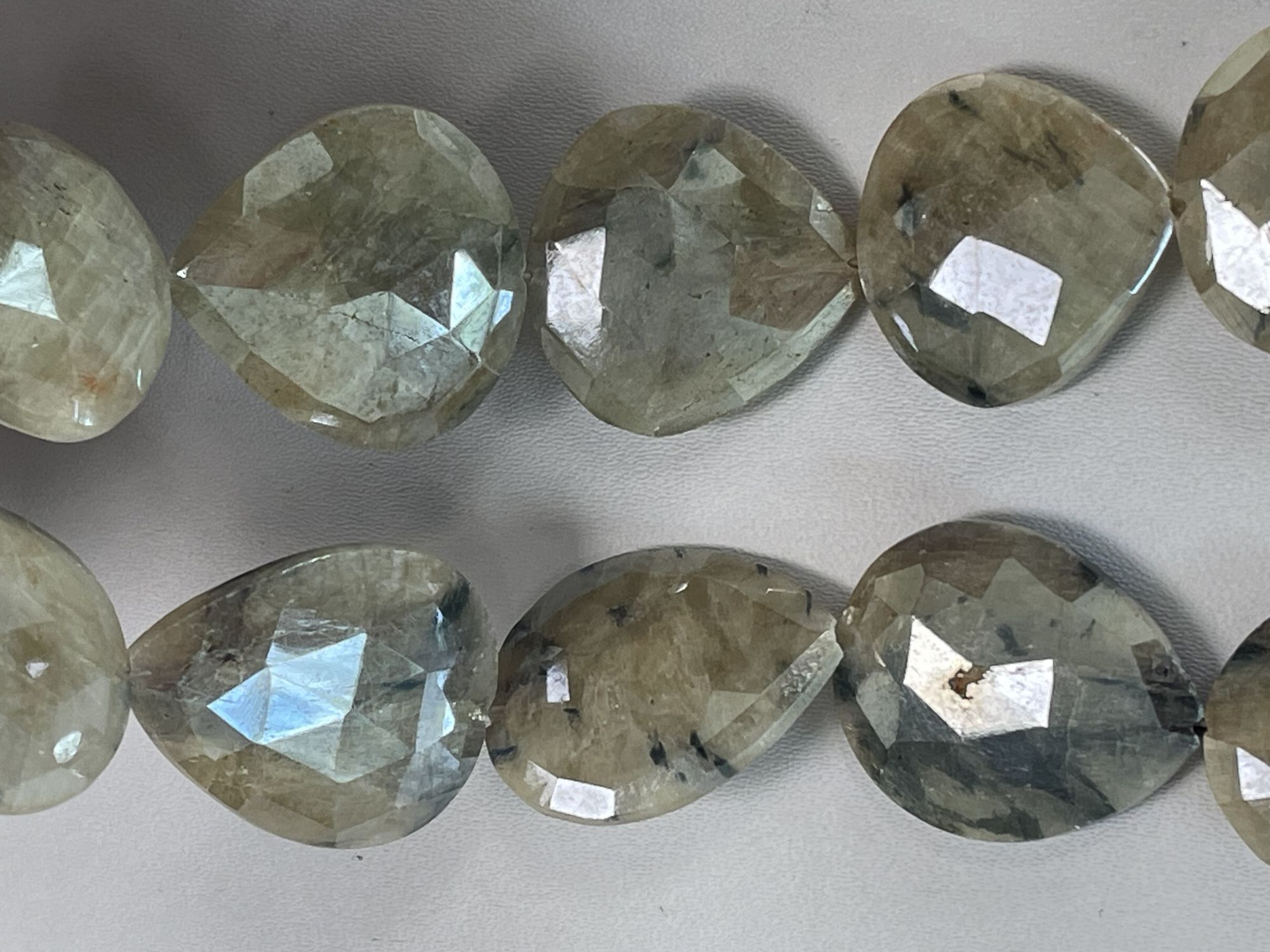 Silverite Heart Straight Drill Faceted