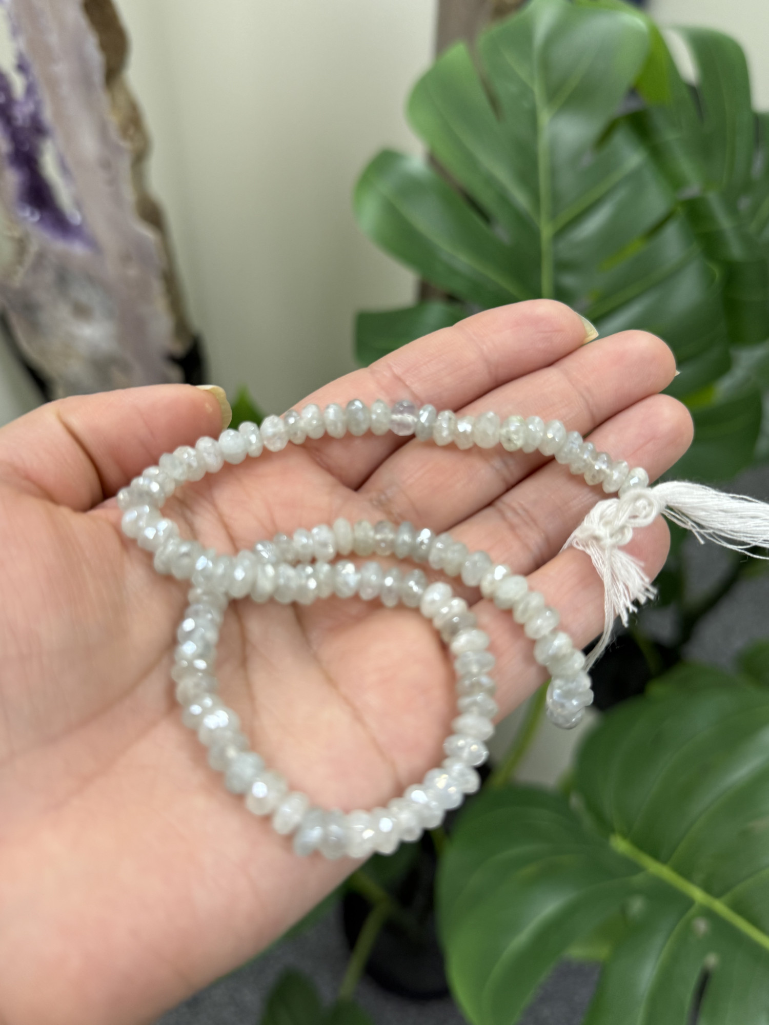 Moonstone Coated Rondelles Faceted