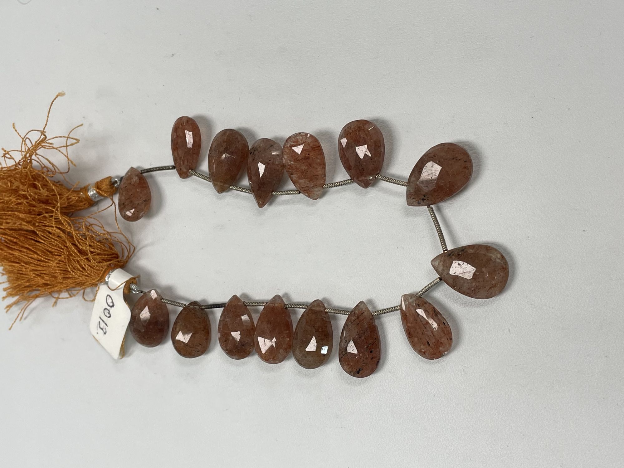 Copper Rutilated Quartz Pear Faceted