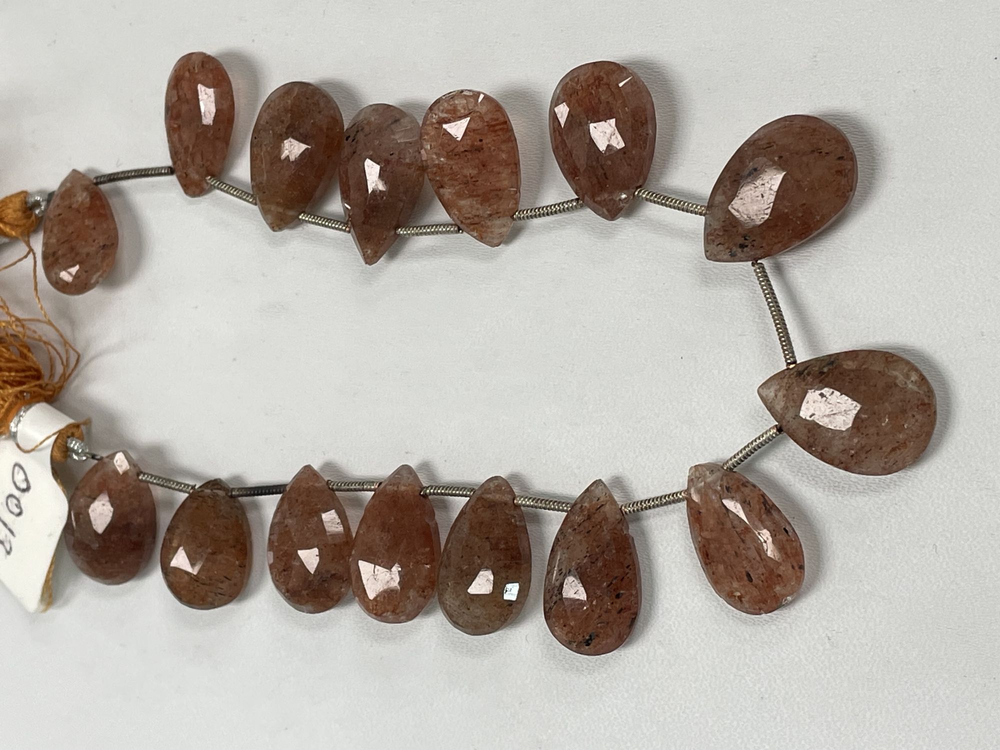 Copper Rutilated Quartz Pear Faceted