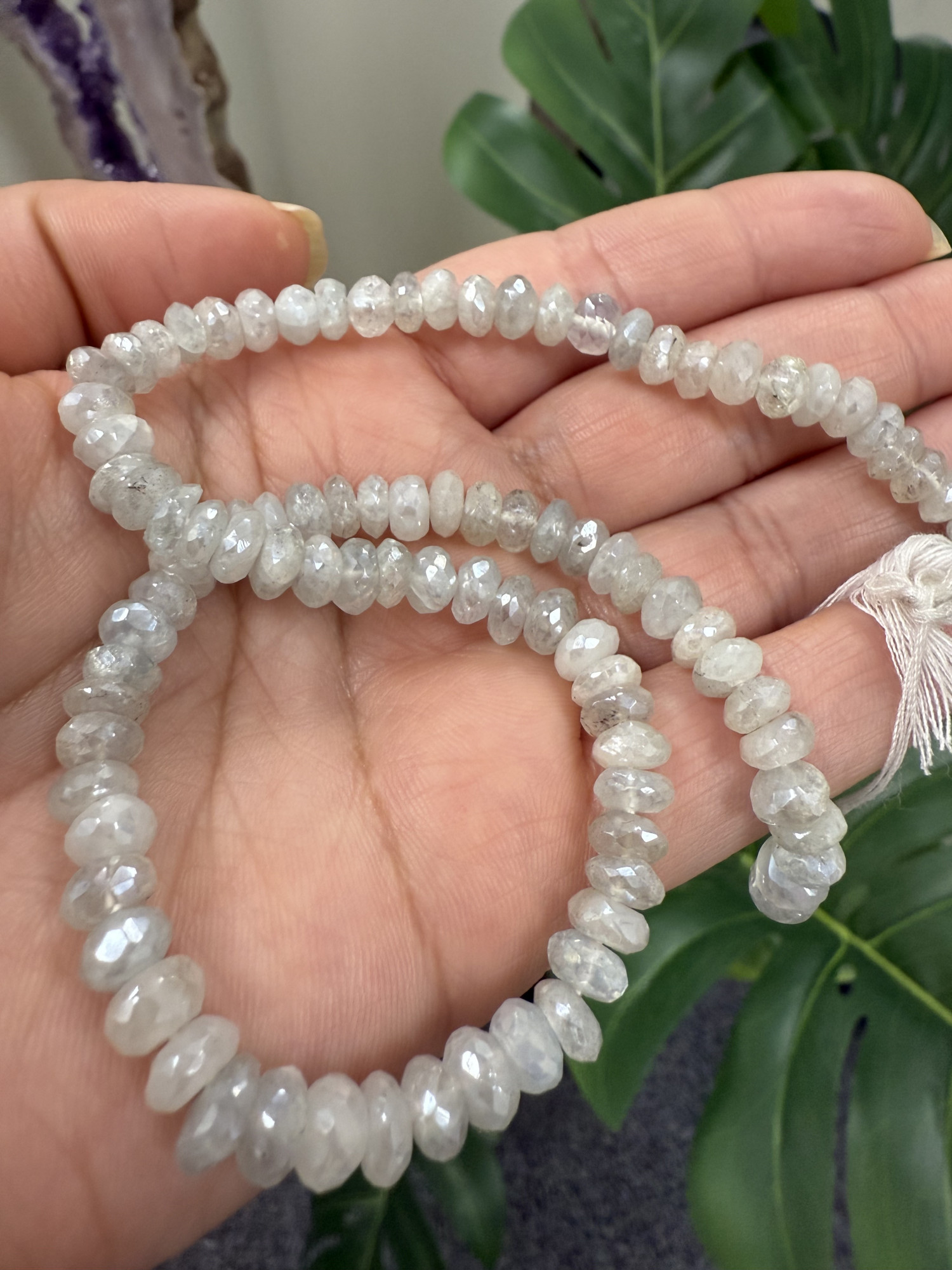 Moonstone Coated Rondelles Faceted