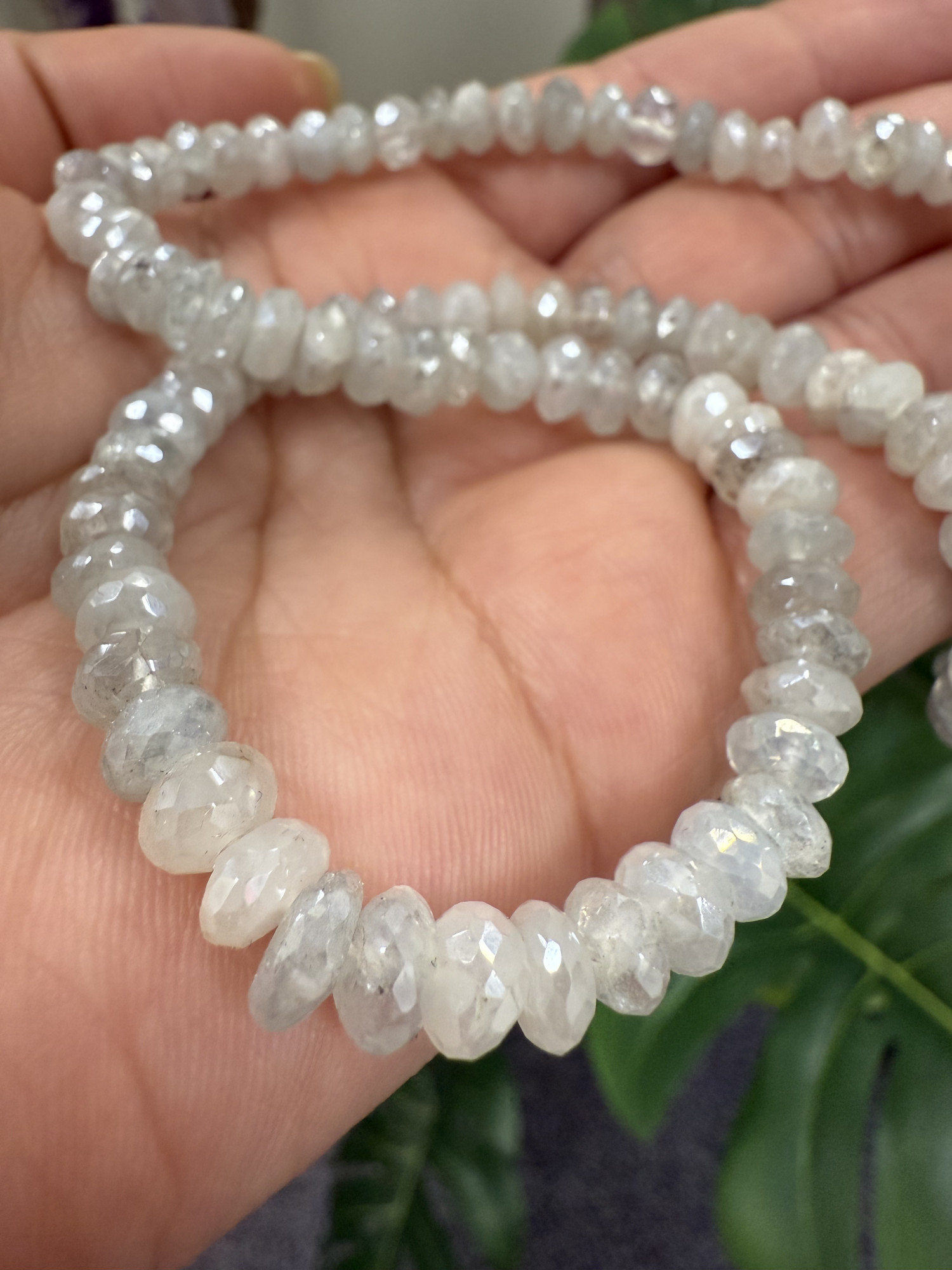 Moonstone Coated Rondelles Faceted