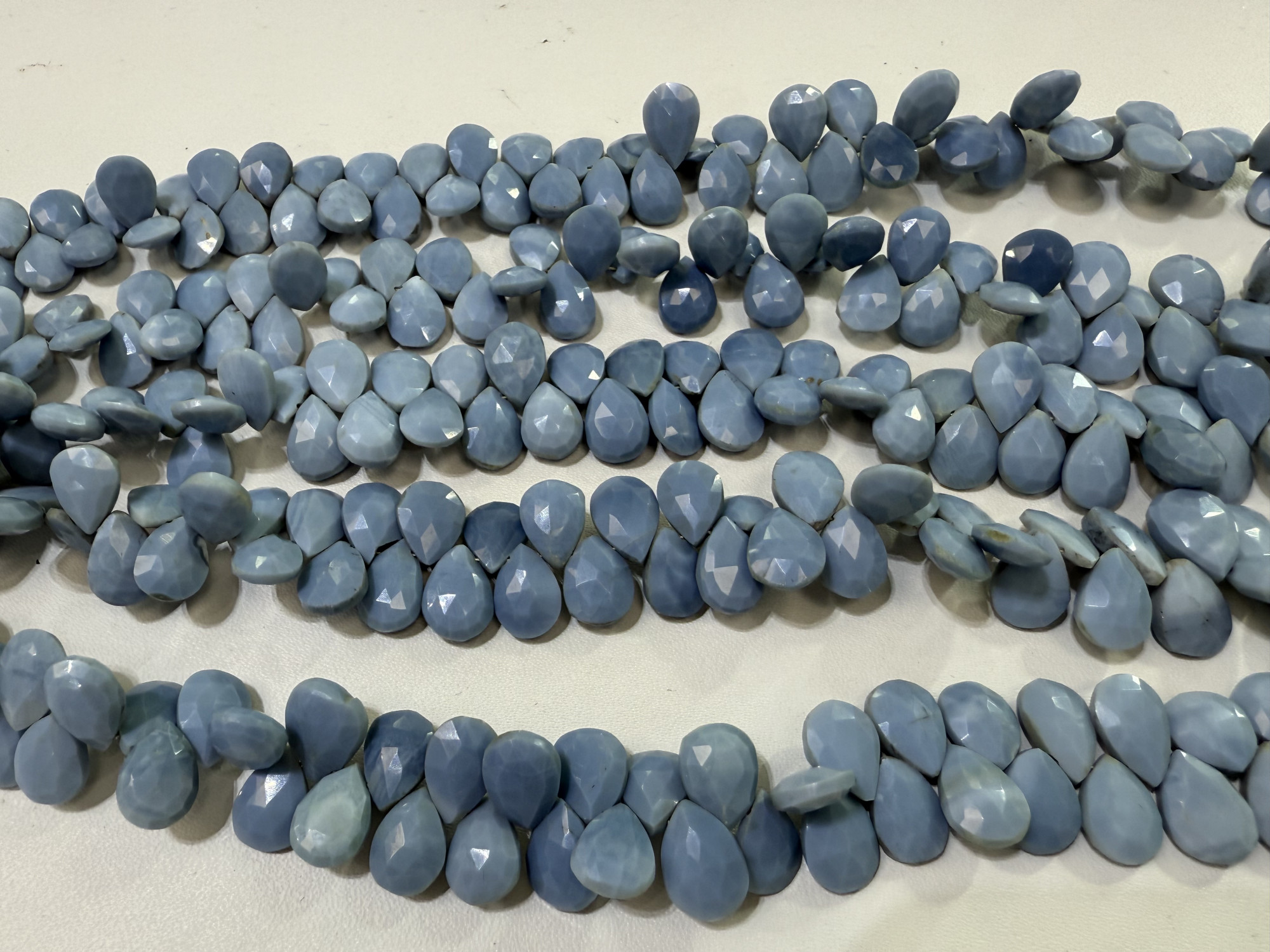 Blue Peruvian Opal Pears Faceted