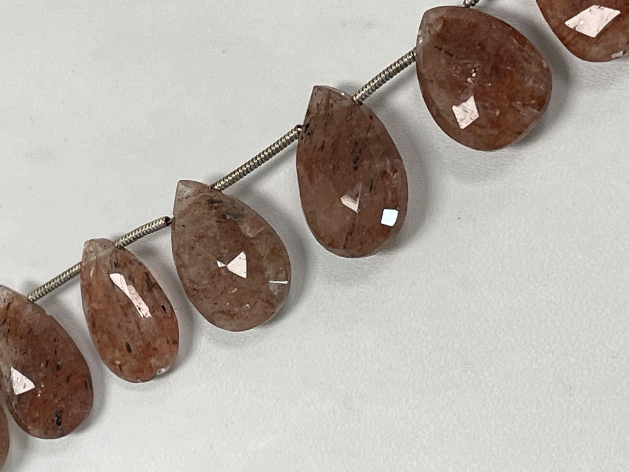 Copper Rutilated Quartz Pear Faceted
