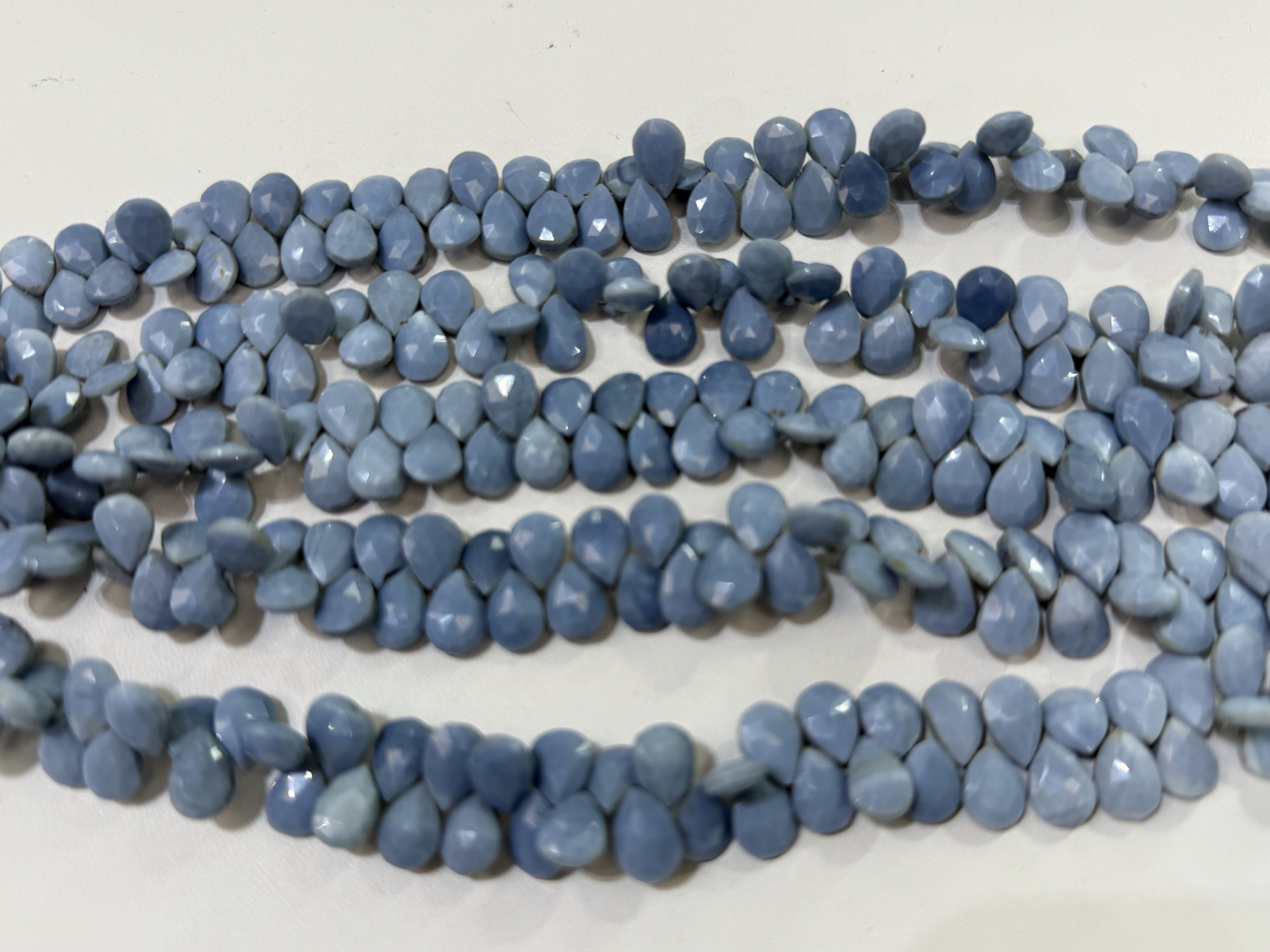 Blue Peruvian Opal Pears Faceted