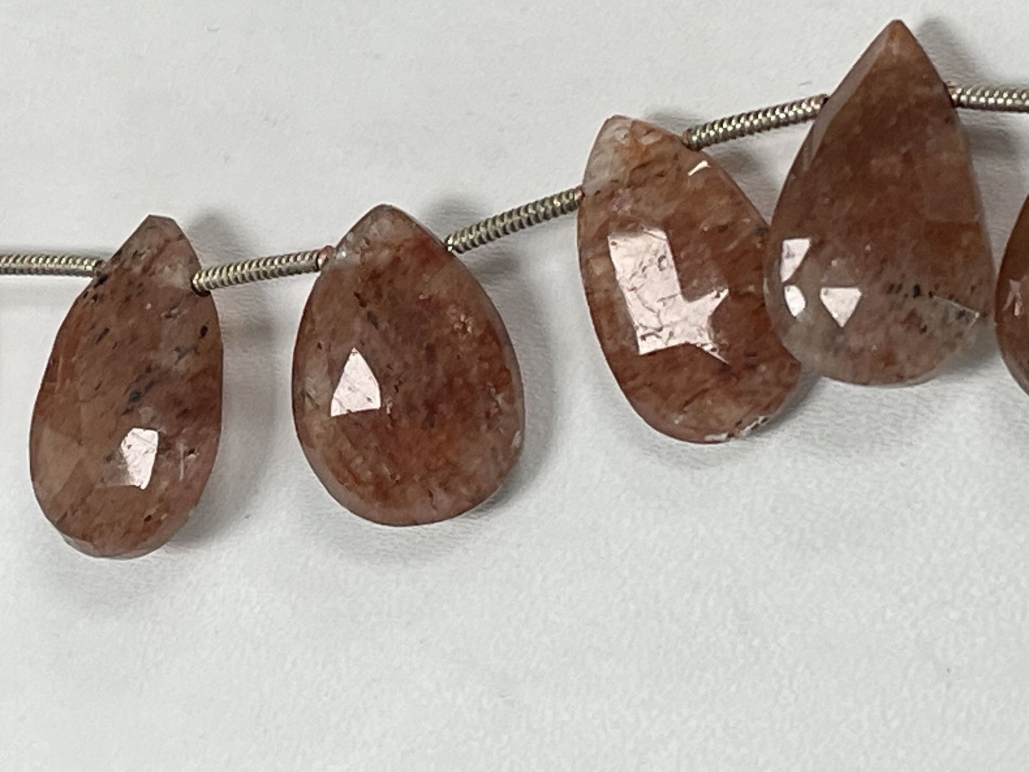 Copper Rutilated Quartz Pear Faceted