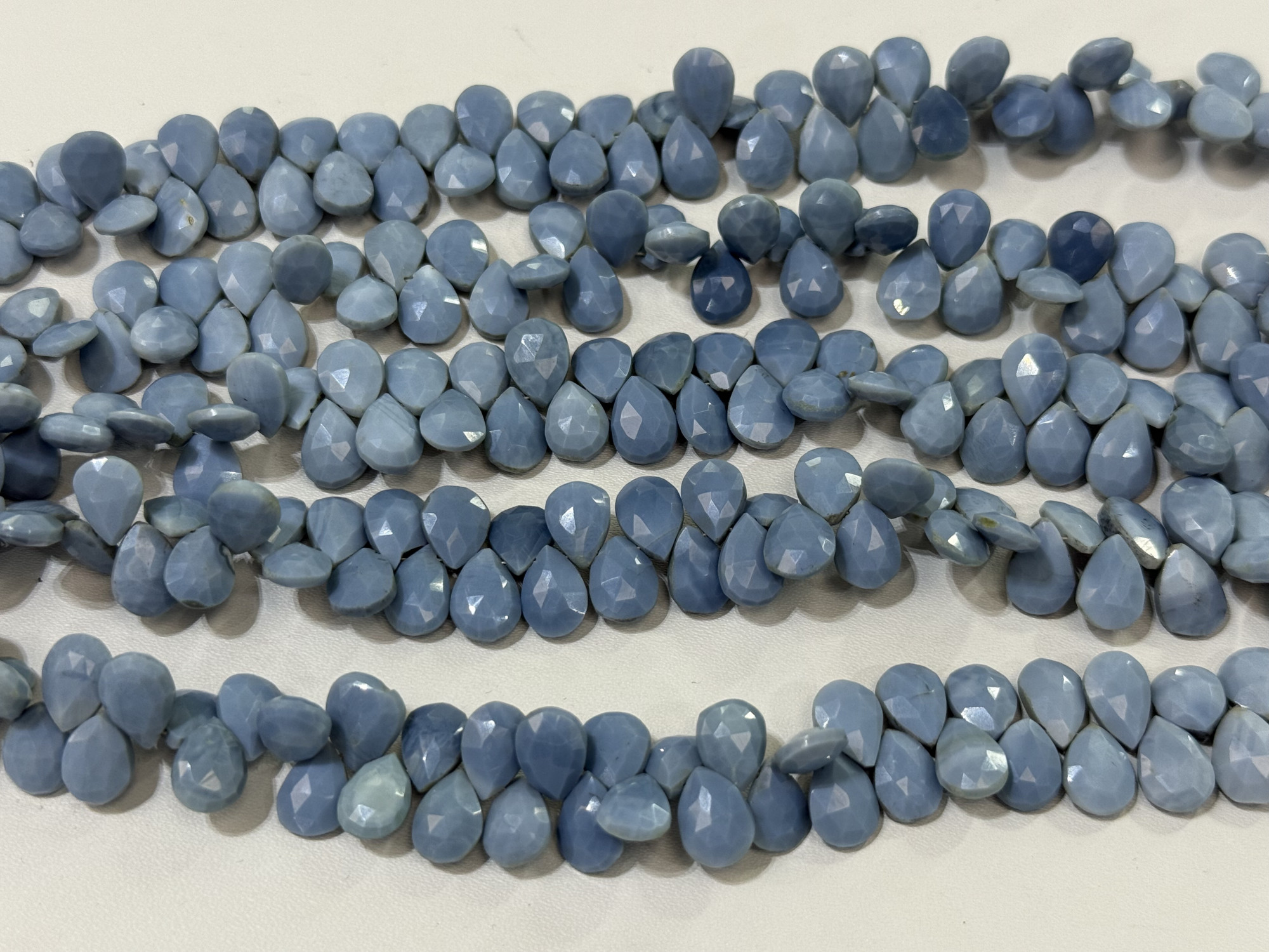 Blue Peruvian Opal Pears Faceted