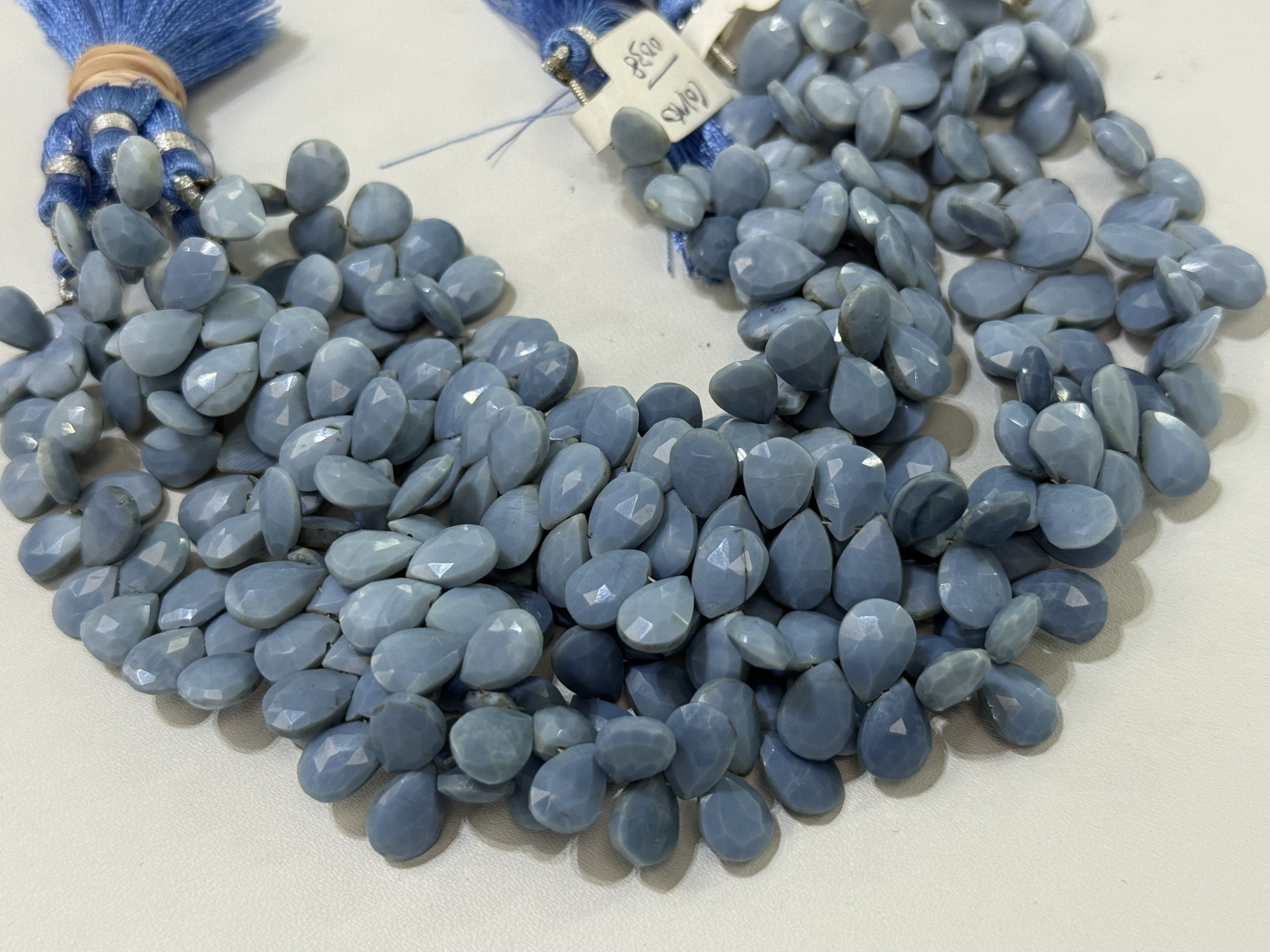 Blue Peruvian Opal Pears Faceted