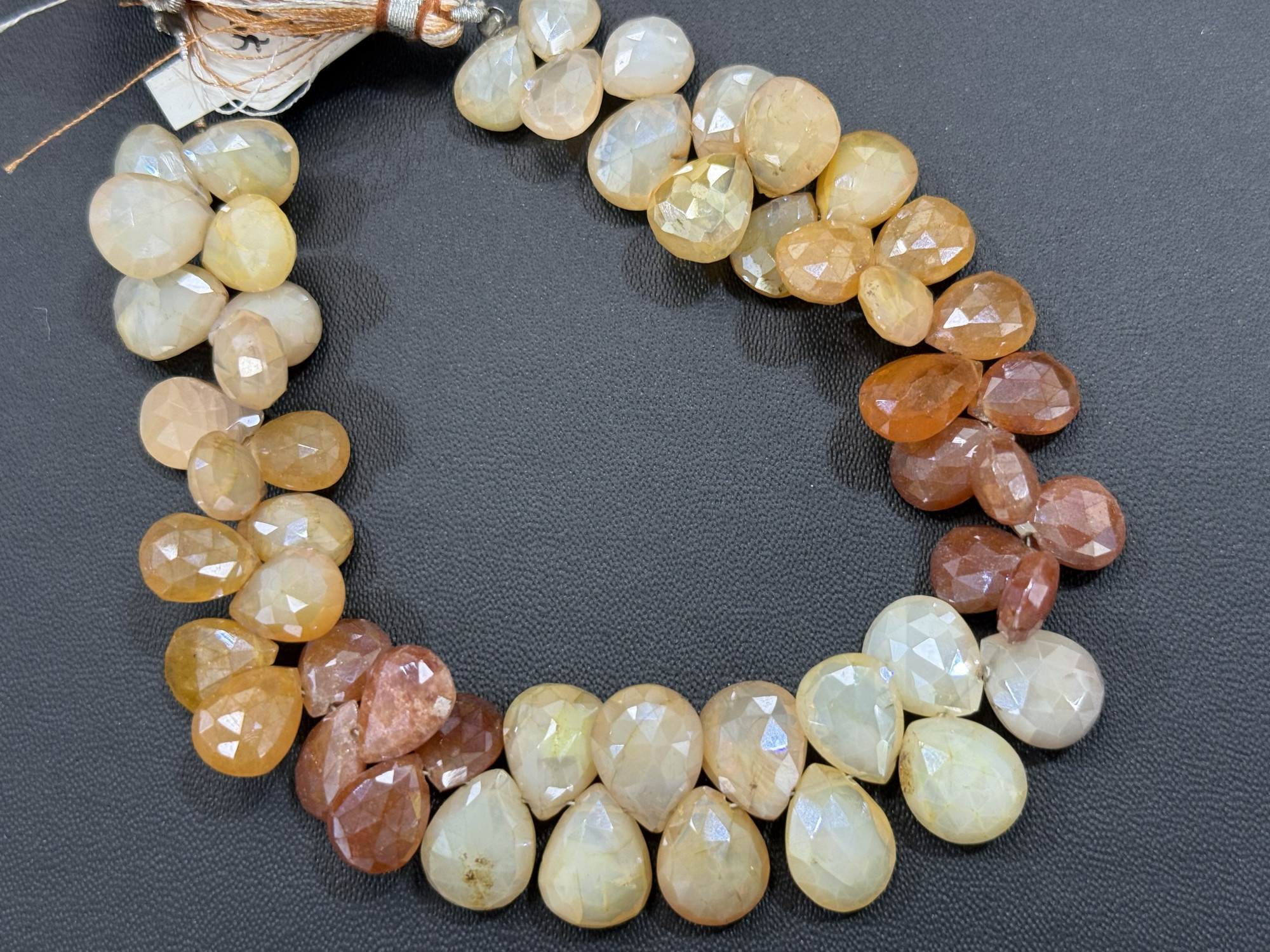 Coated Moonstone Pears Faceted