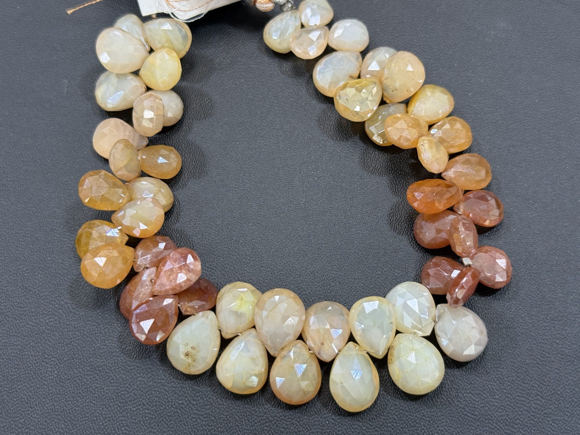 Coated Moonstone Pears Faceted