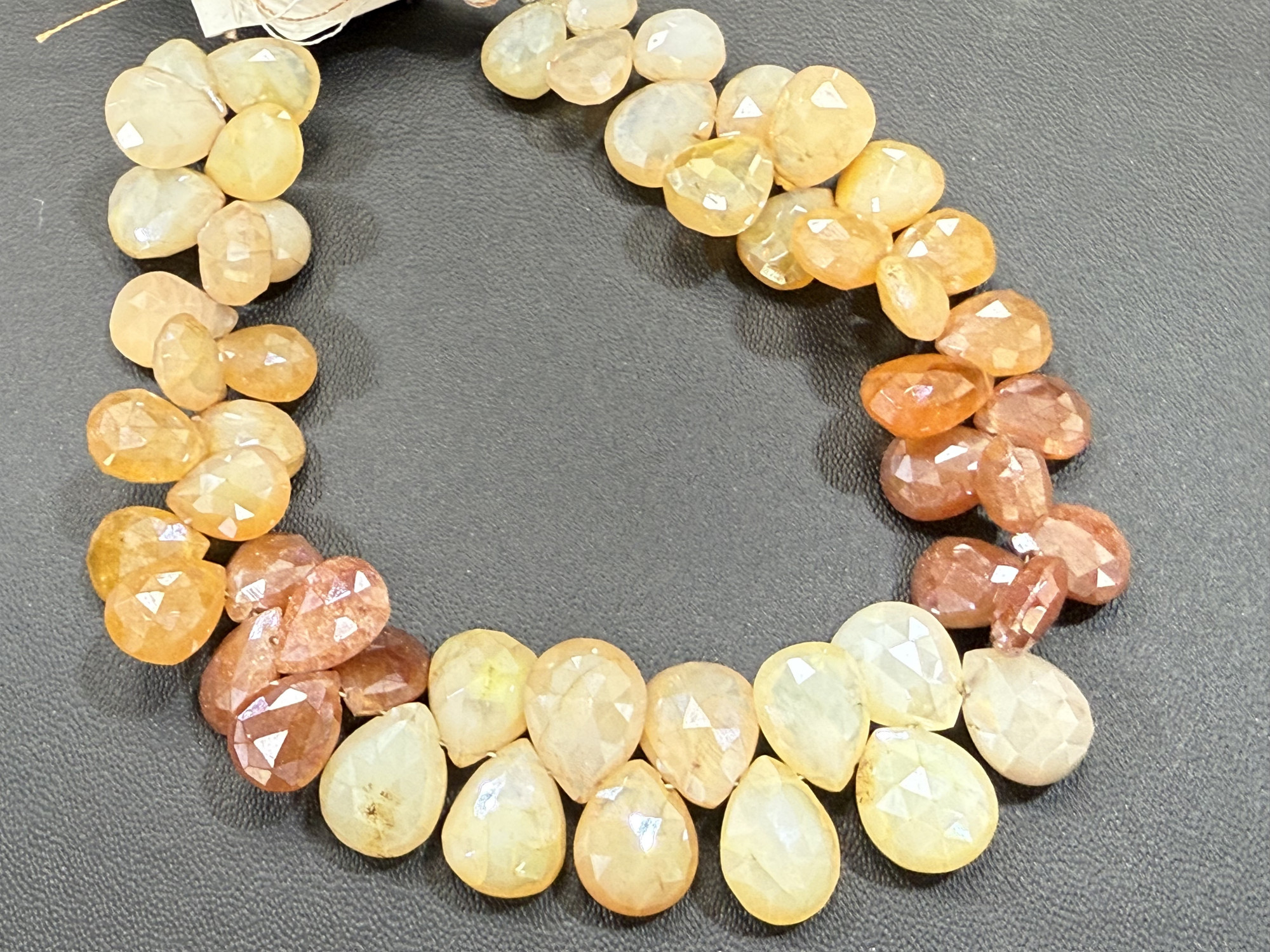 Coated Moonstone Pears Faceted