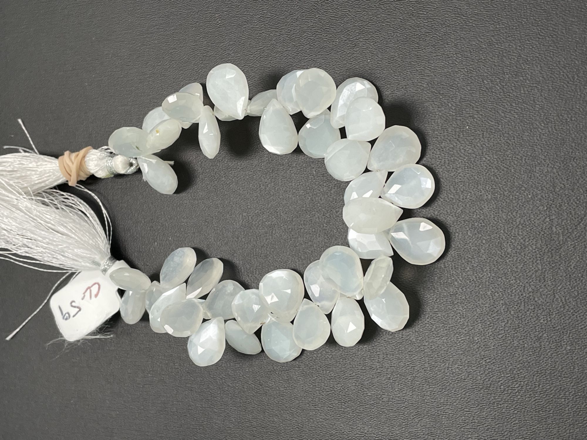 White Moonstone Pear Faceted