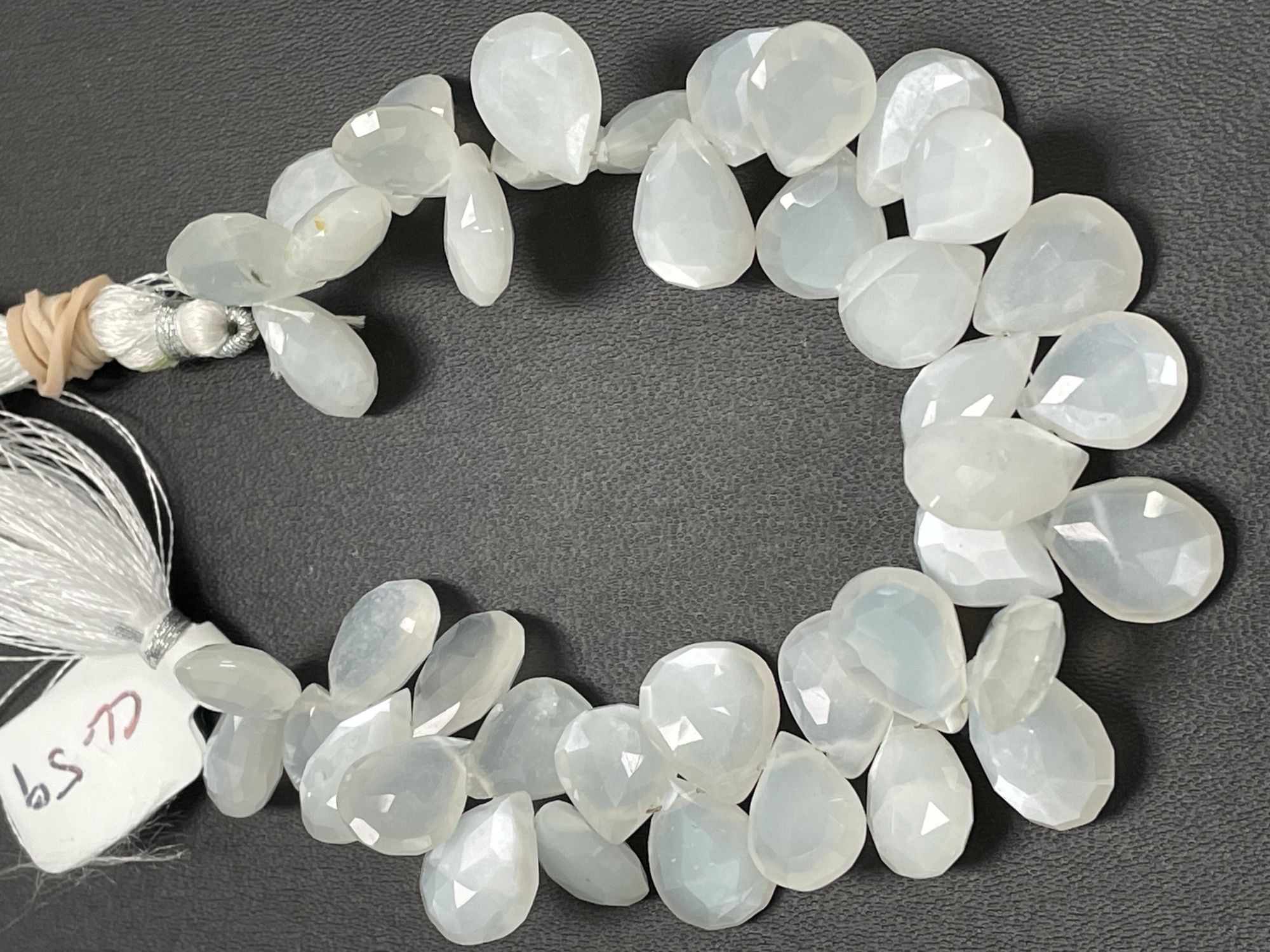 White Moonstone Pear Faceted