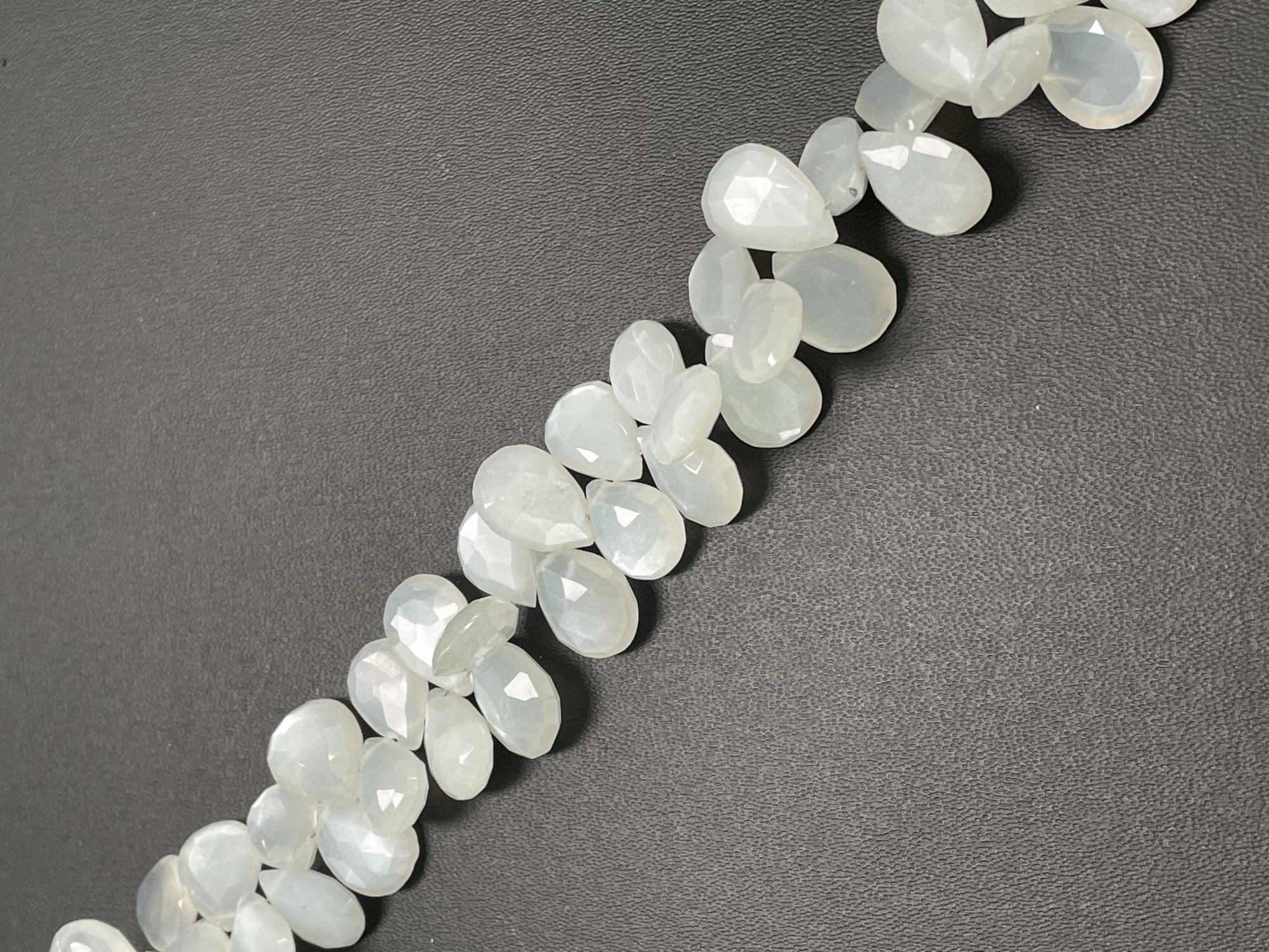 White Moonstone Pear Faceted