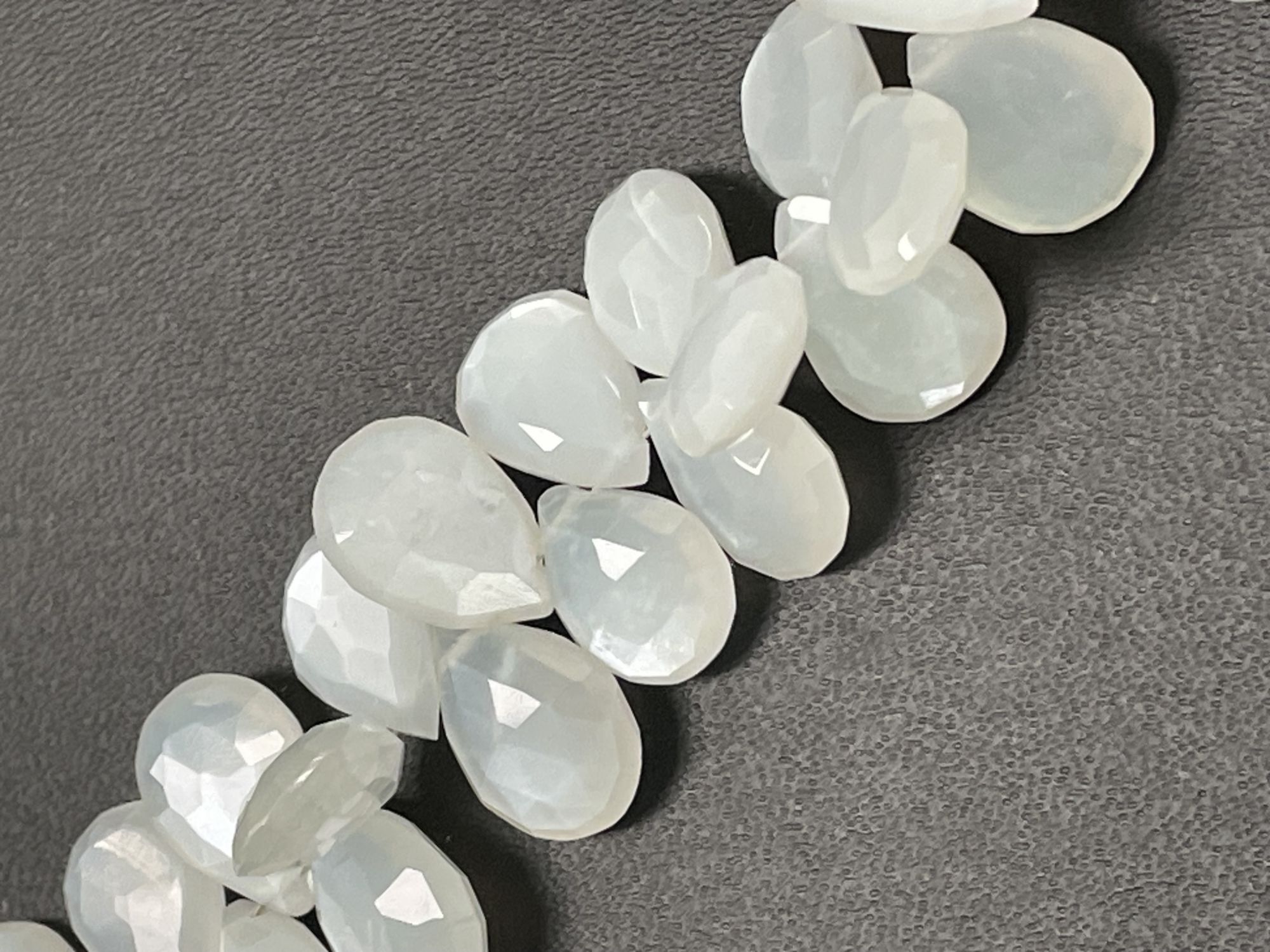 White Moonstone Pear Faceted