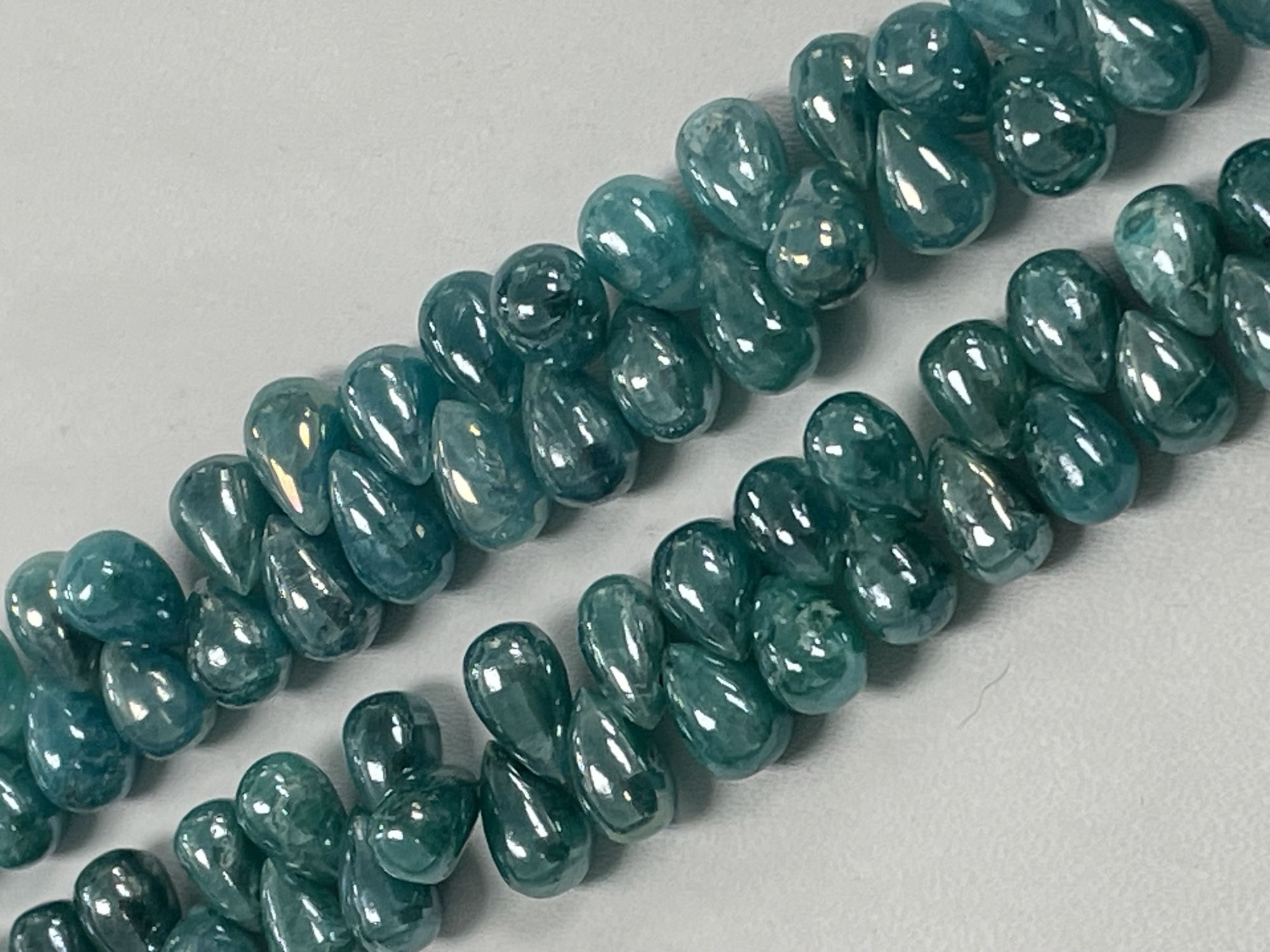 Coated Teal Silverite Drop Smooth