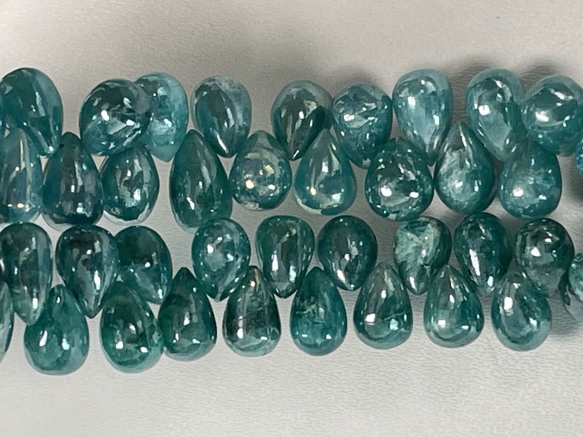 Coated Teal Silverite Drop Smooth
