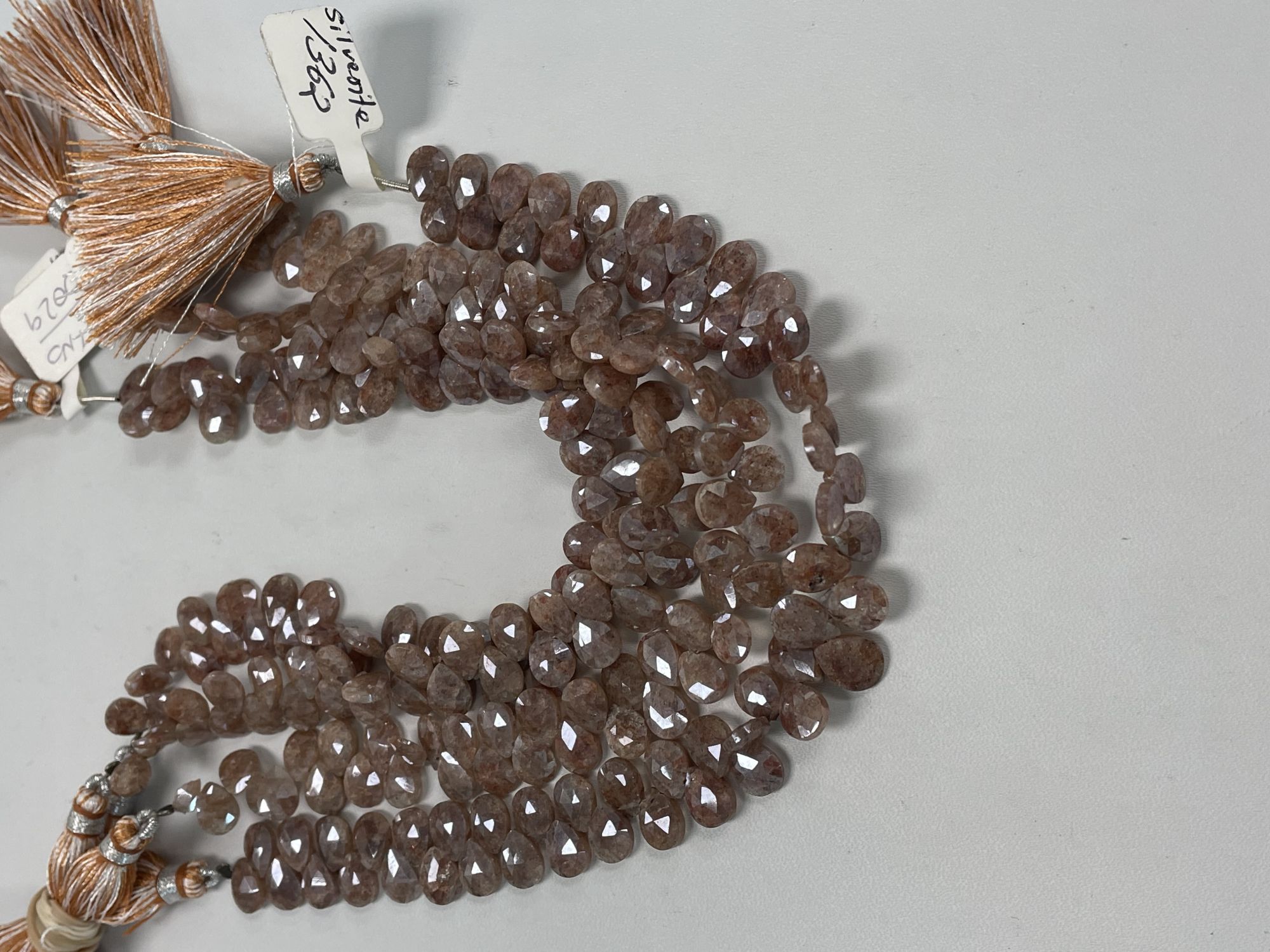 Coated Brown Silverite Pear Faceted