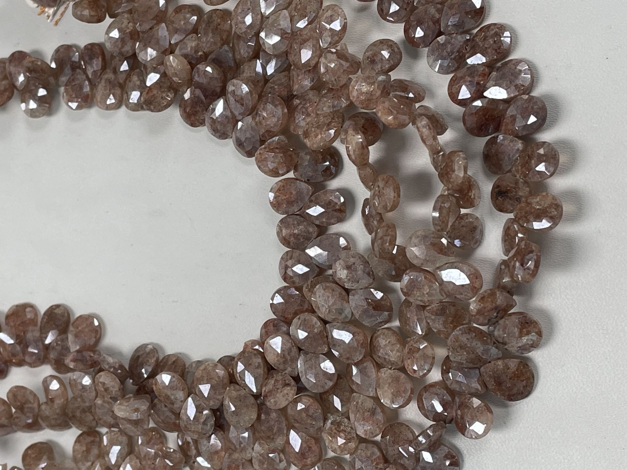 Coated Brown Silverite Pear Faceted