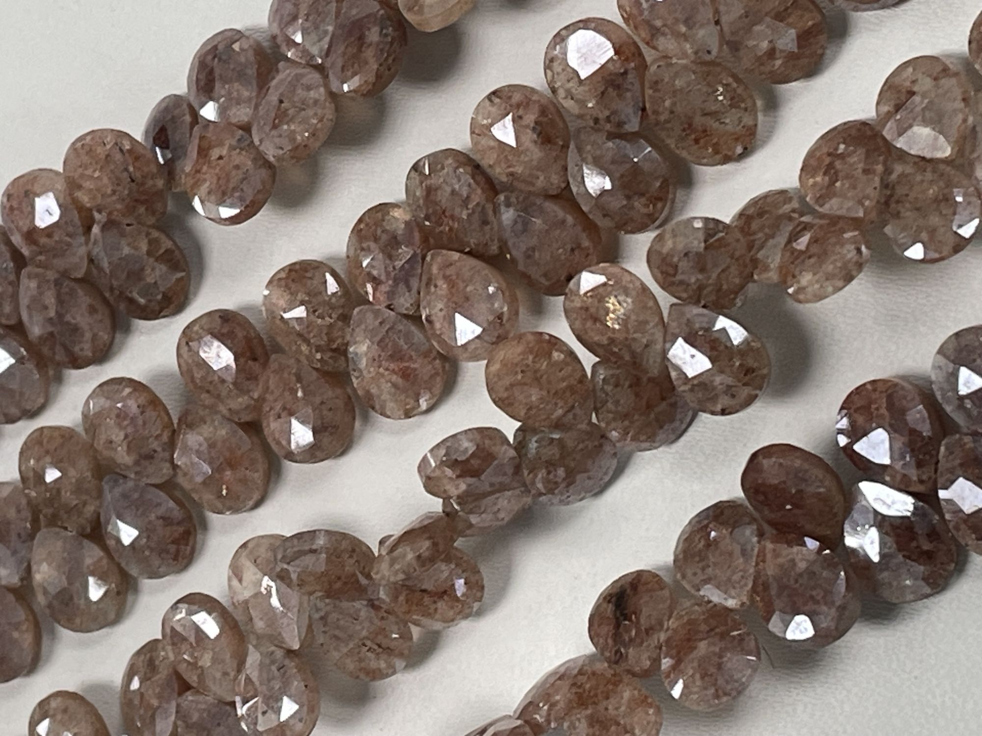 Coated Brown Silverite Pear Faceted