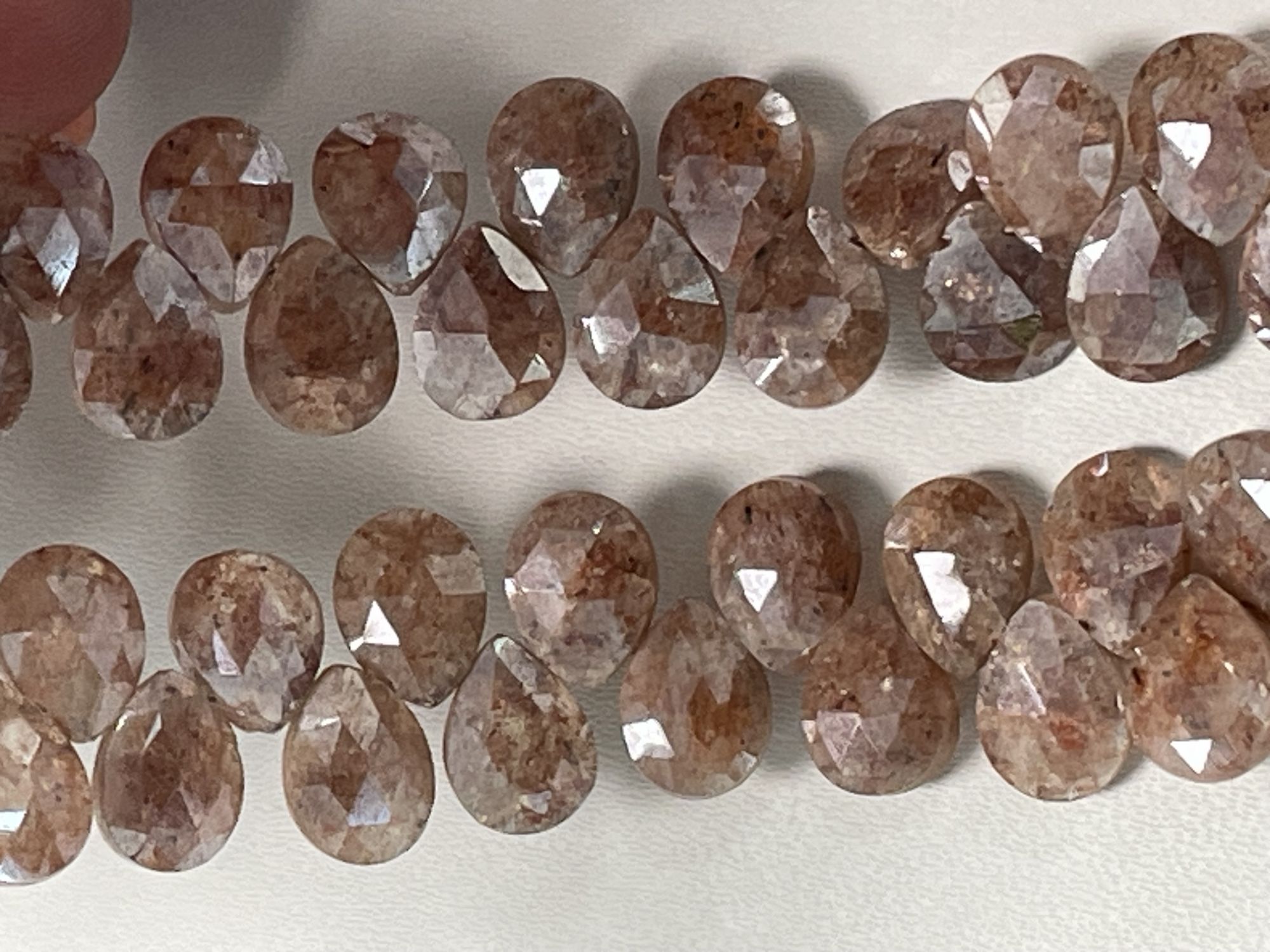 Coated Brown Silverite Pear Faceted