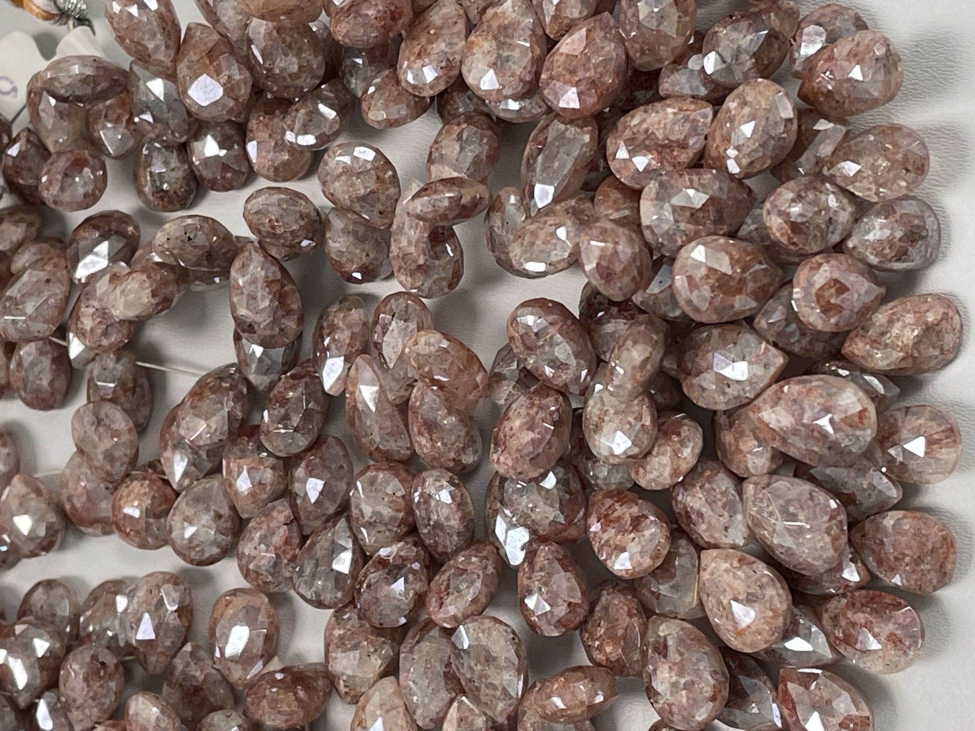 Coated Brown Silverite Pear Faceted