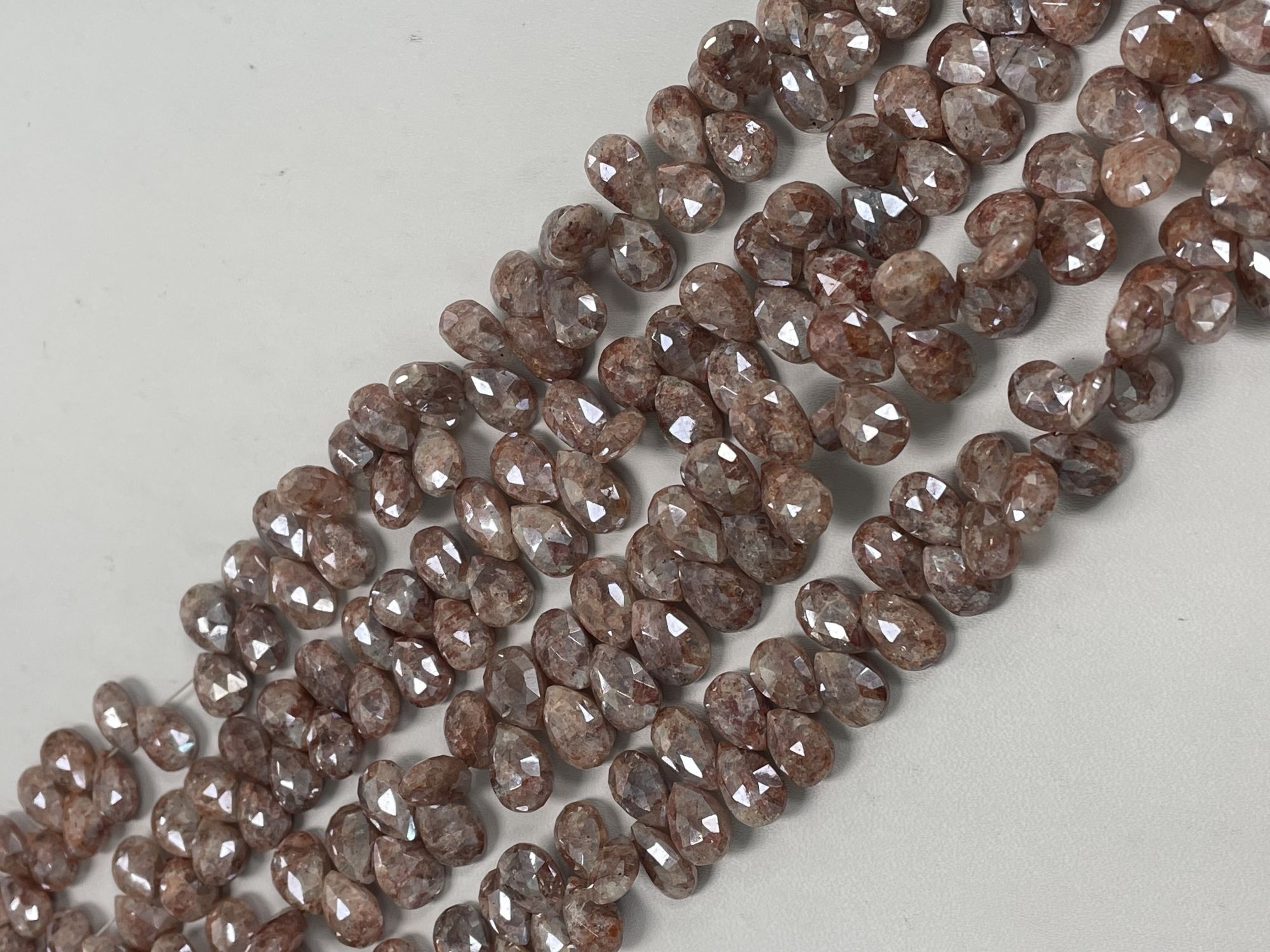 Coated Brown Silverite Pear Faceted