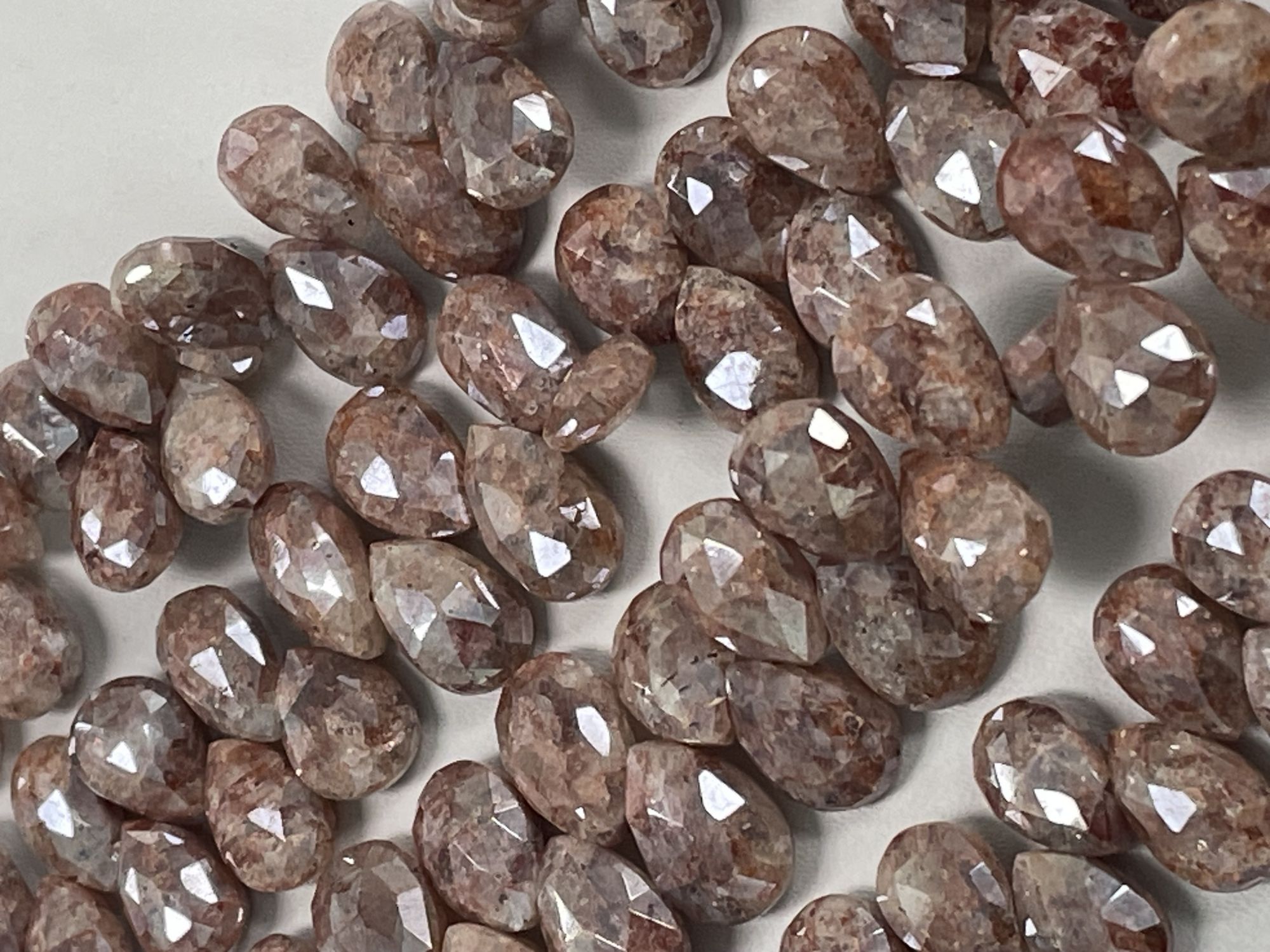 Coated Brown Silverite Pear Faceted