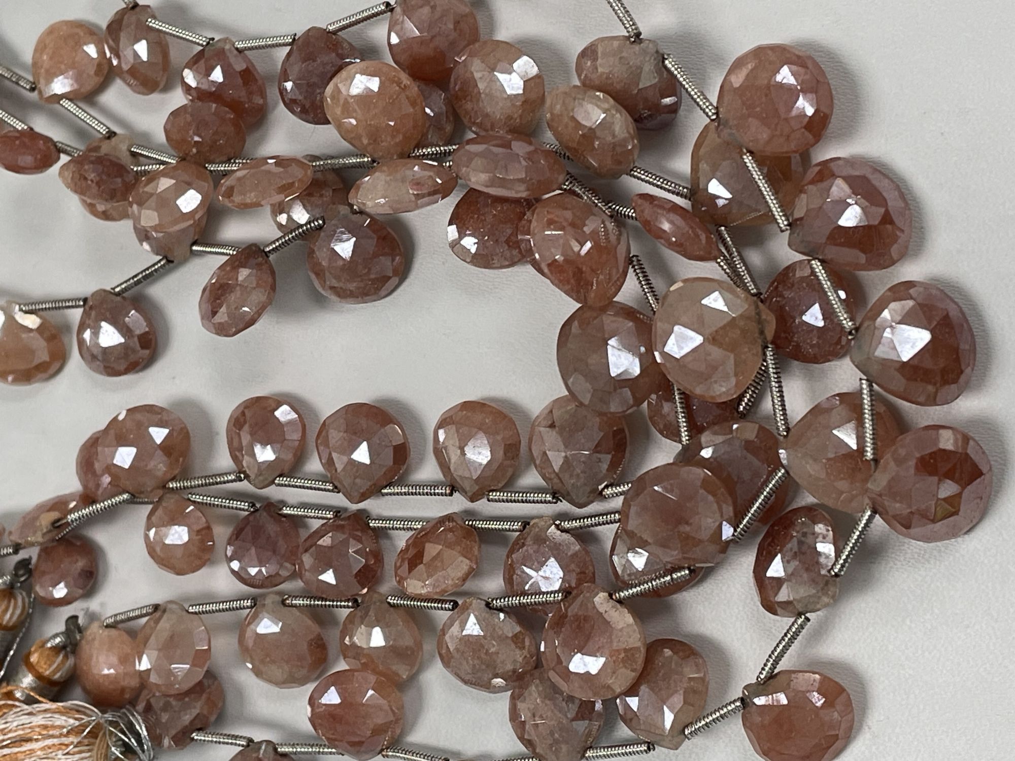 Coated Brown Silverite Heart Faceted