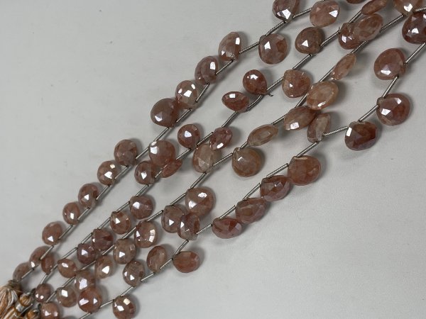 Coated Brown Silverite Heart Faceted