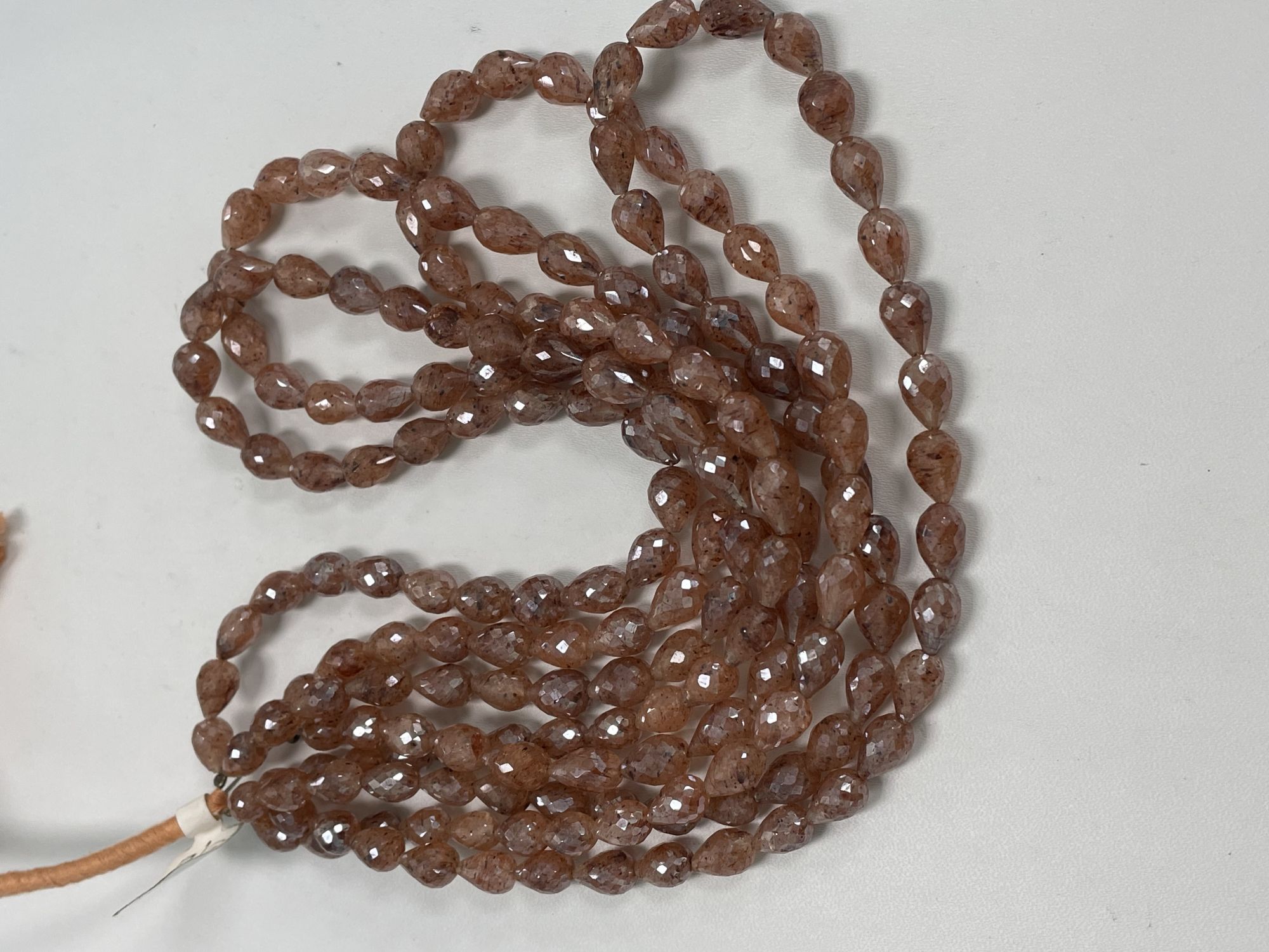 Coated Brown Silverite Drop Faceted