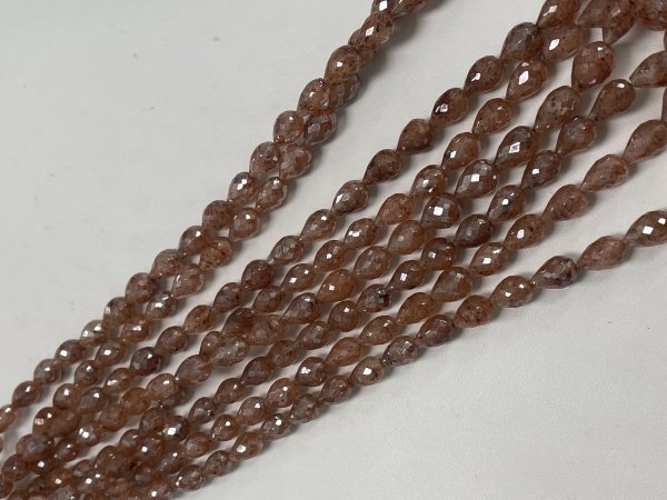 Coated Brown Silverite Drop Faceted
