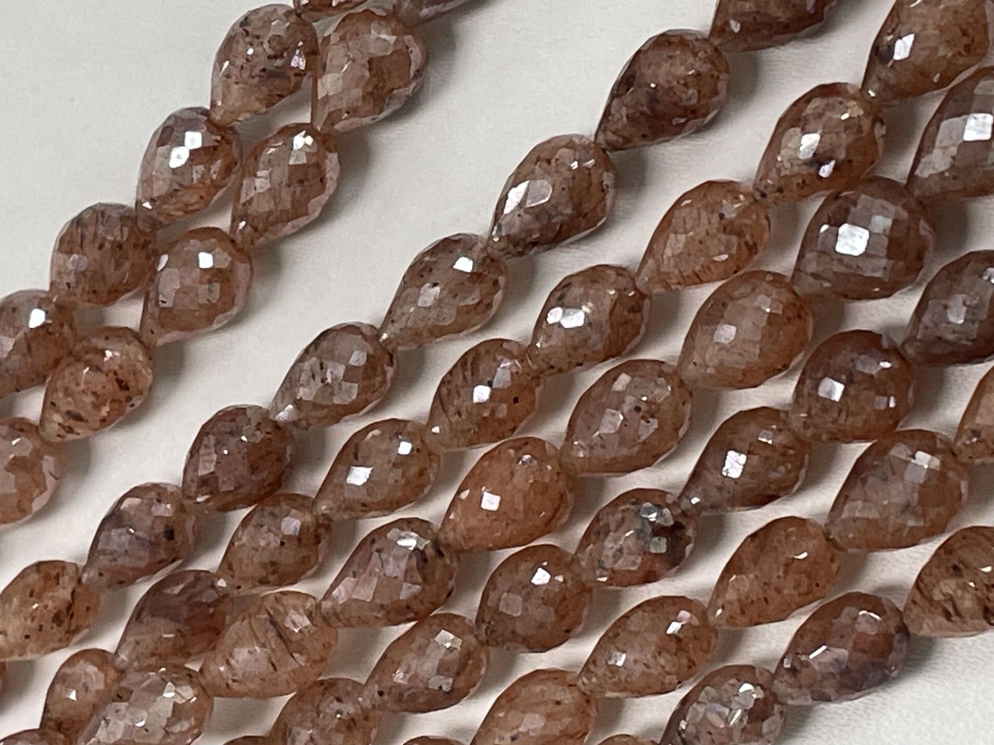 Coated Brown Silverite Drop Faceted